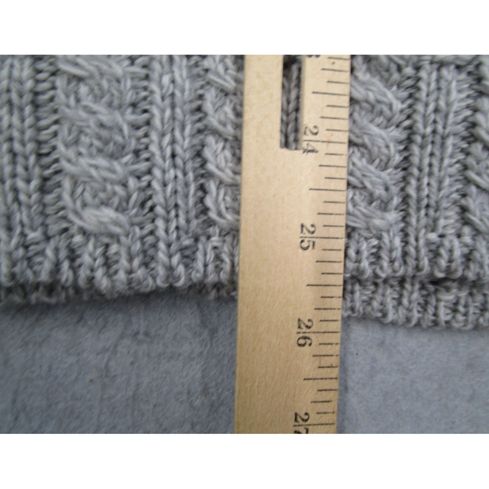 Vintage Aran Crafts Cardigan Sweater Gray Wool Cable-Knit Shawl Collar Ireland S Women Long Sleeve Buttoned Pockets All Seasons Vintage: No Size S / US 4 / IT 40 - 7 Thumbnail