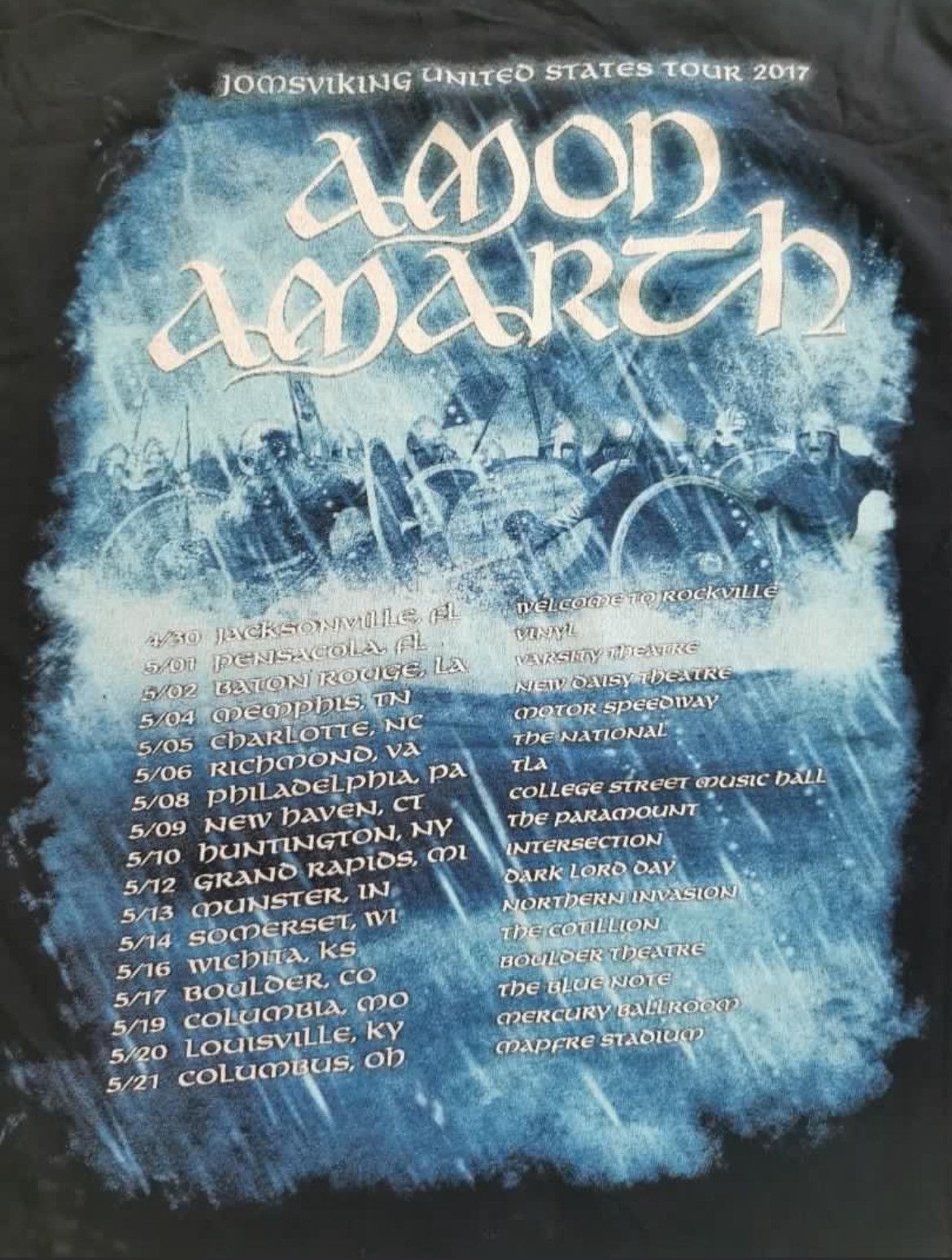 Band Tees Vintage Amon Amarth Movie USA Tour 2017 Size US XL / EU 56 / 4 - 4 Thumbnail