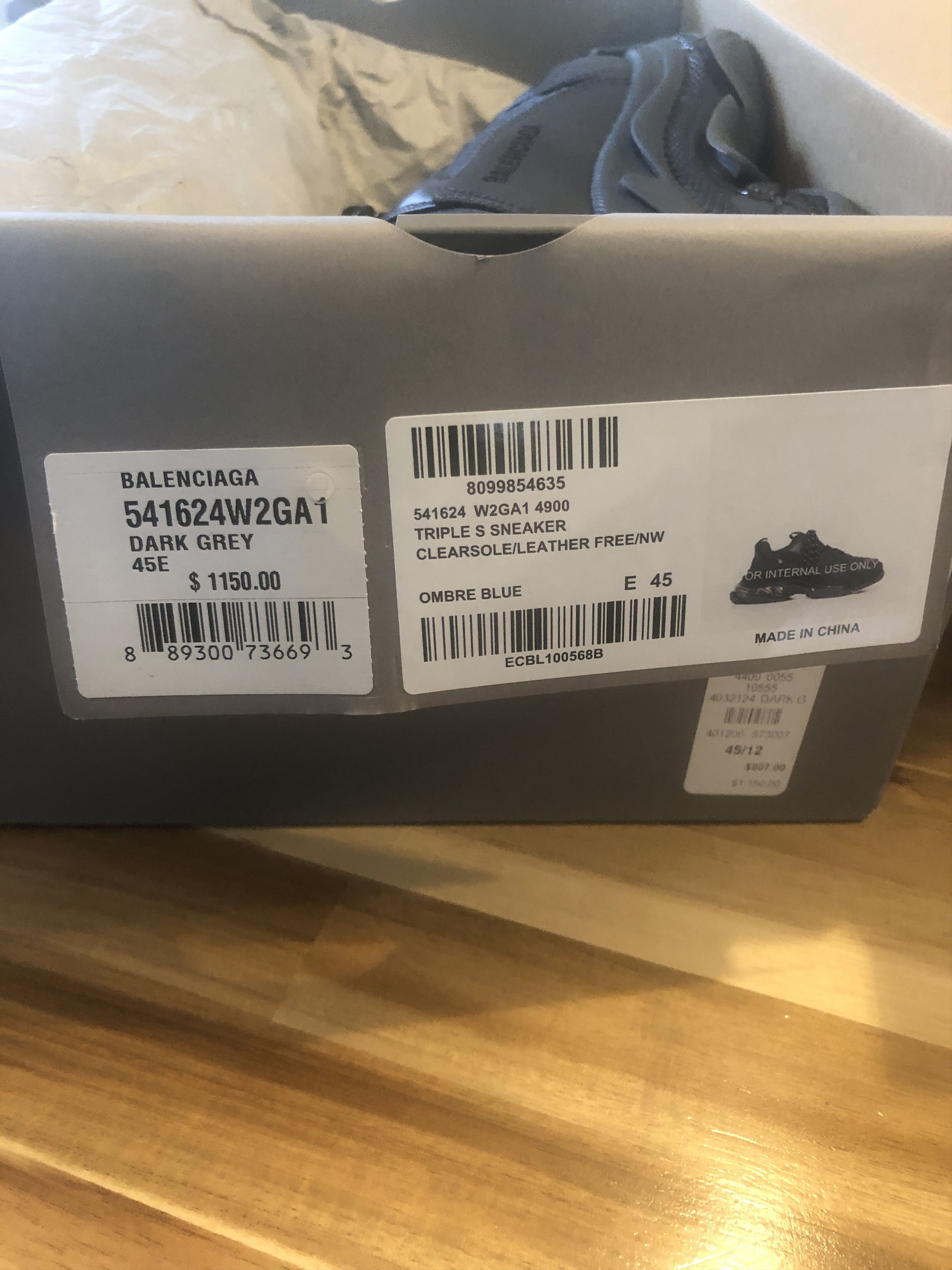 Balenciaga NEW NWT Balenciaga Sneakers TRIPLE S Dark Grey Size US 12 / EU 45 - 13 Thumbnail