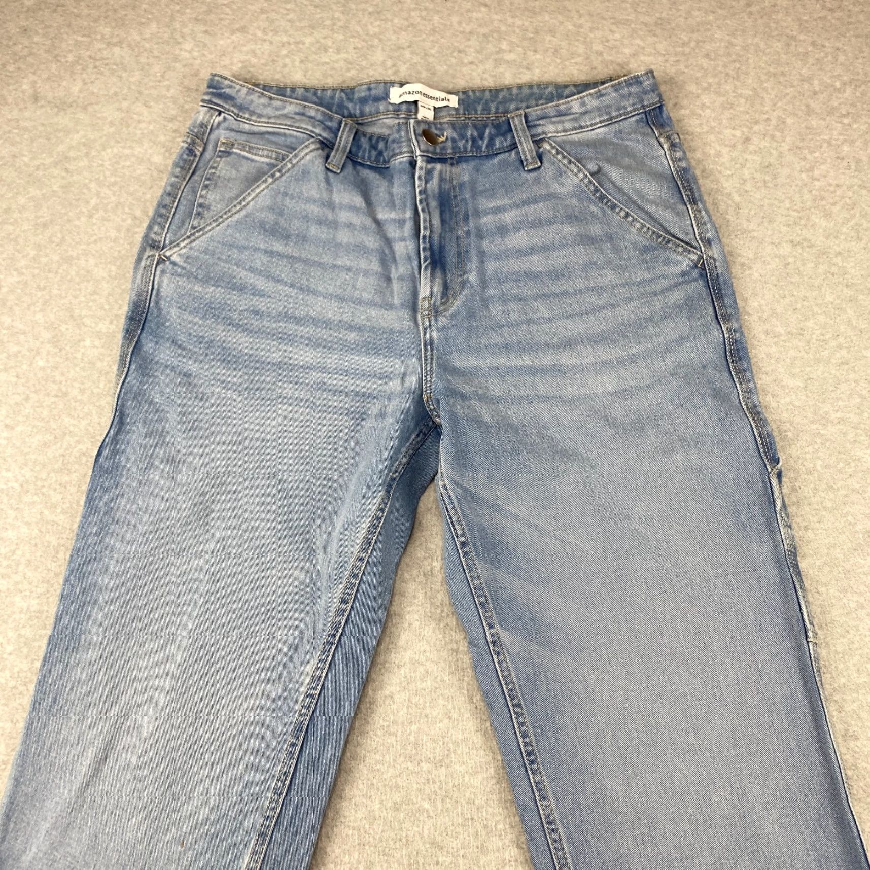 Essentials Amazon Essentials Jeans Mens 34X30 Blue Cuffed 5-Pocket Slim Stretch Straight Leg Denim Casual Pants Jeans Mens Blue 34x30 Size US 34 / EU 50 - 3 Thumbnail