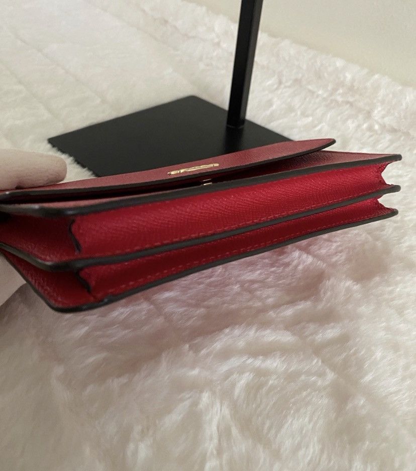 Coach Coach Crossgrain Leather Foldover Wristlet/Wallet in Red Size ONE SIZE - 11 Thumbnail