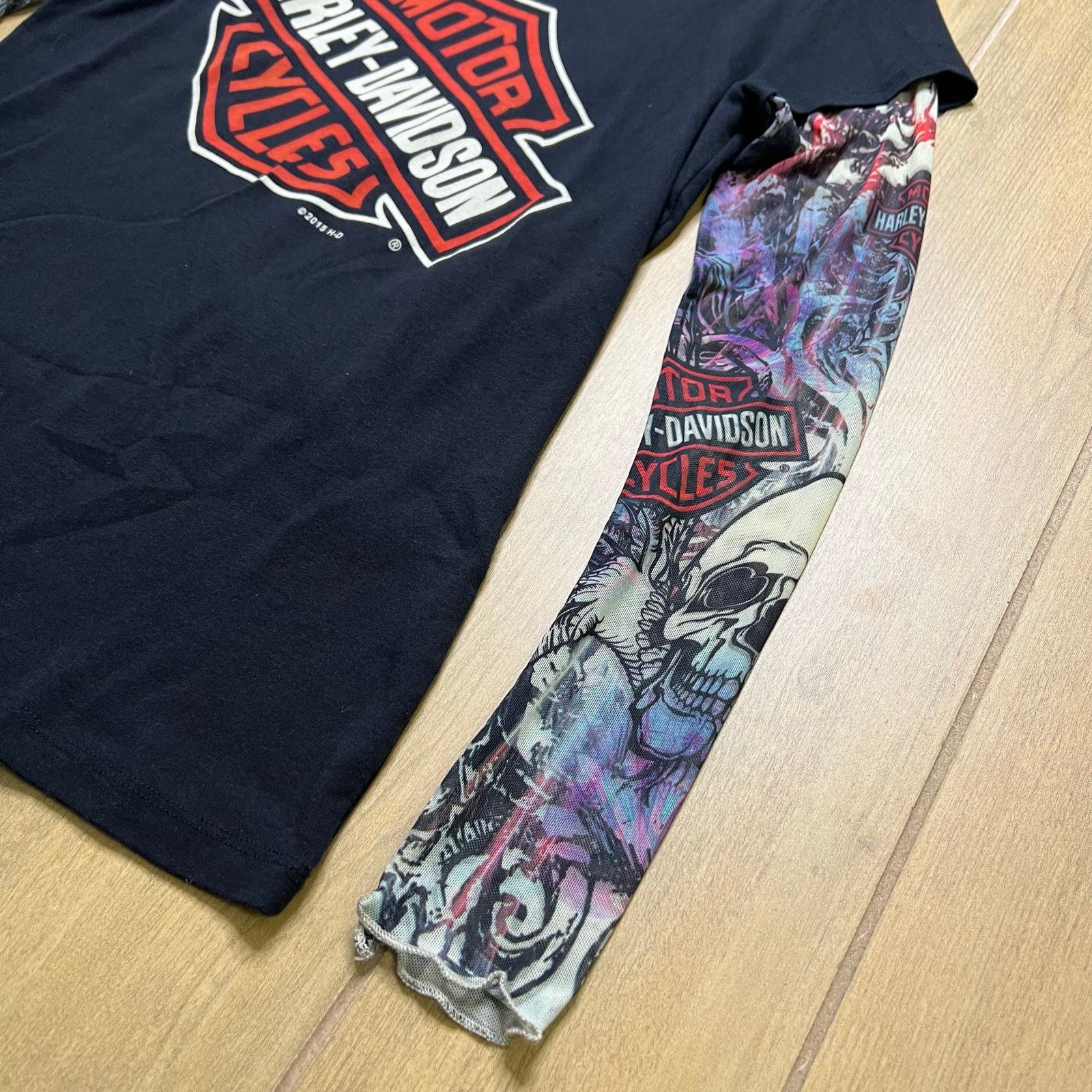 Harley Davidson Y2K Harley Davidson Sz M Black Logo Tattoo Long Sleeve USA Size M / US 6-8 / IT 42-44 - 2 Thumbnail