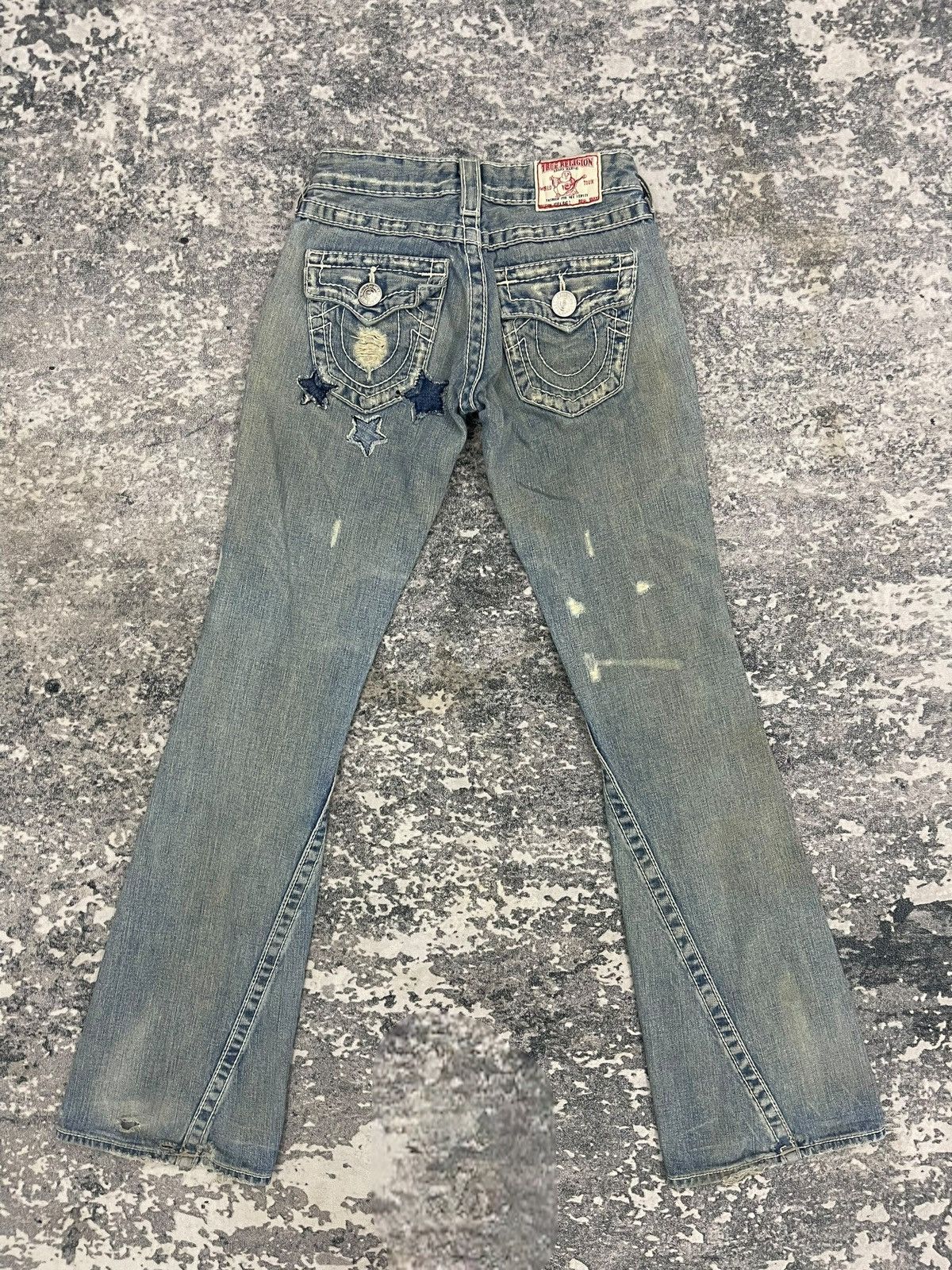 image of Hysteric Glamour x Jean Vintage True Religion Joey Big 7 Flared Denim in Blue, Women's (Size 24)