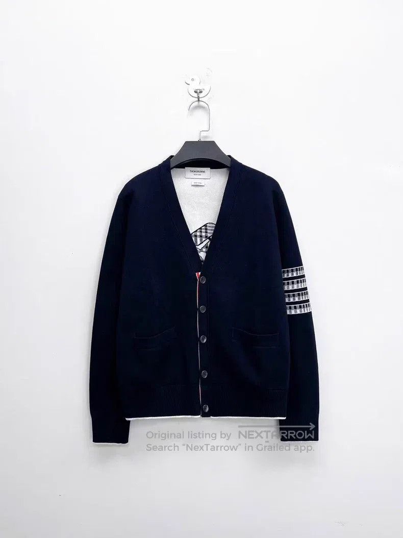 Thom Browne Thom Browne Navy Knit Cardigan Jacket Size US M / EU 48-50 / 2 - 1 Thumbnail