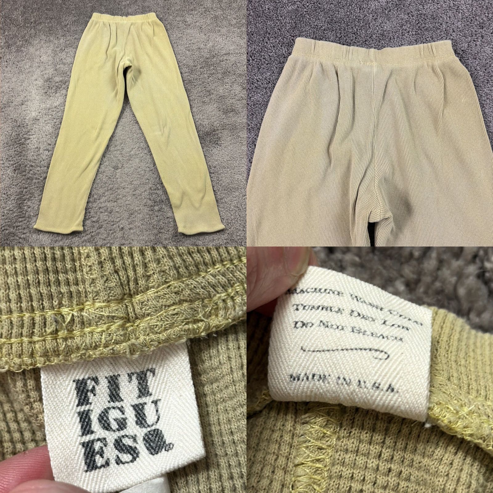 Vintage VINTAGE Fitigues Pants Womens M Beige Cotton 100% Waffle Knit High Rise Straight Rise 23x30 USA Regular Chino Casual Mens Womens Boys Girls Size 32" / US 10 / IT 46 - 8 Thumbnail