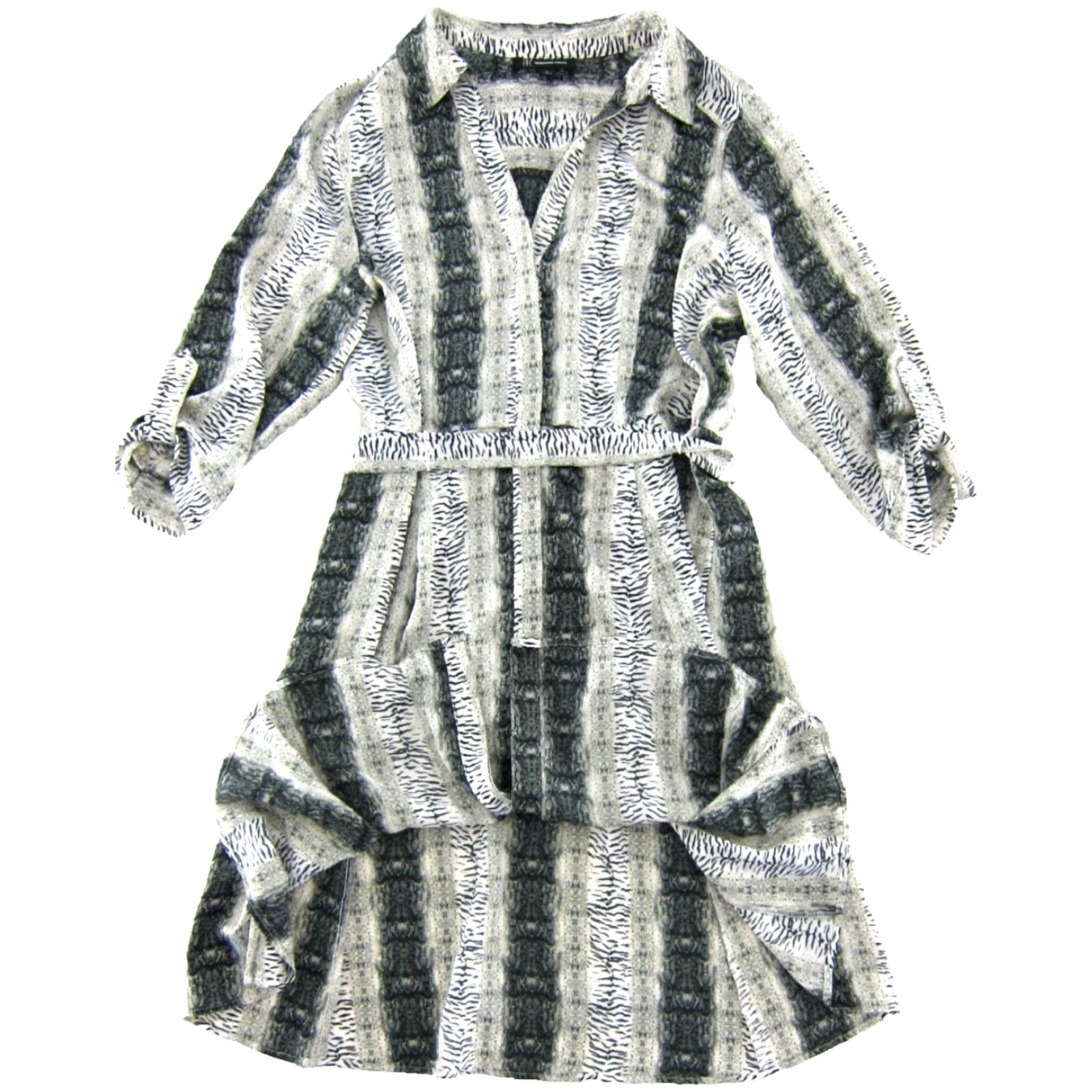 Vintage INC International Concepts Grey Snake Print Shirt Dress Button Up 3/4 Sleeve 14 Size XL / US 12-14 / IT 48-50 - 5 Thumbnail