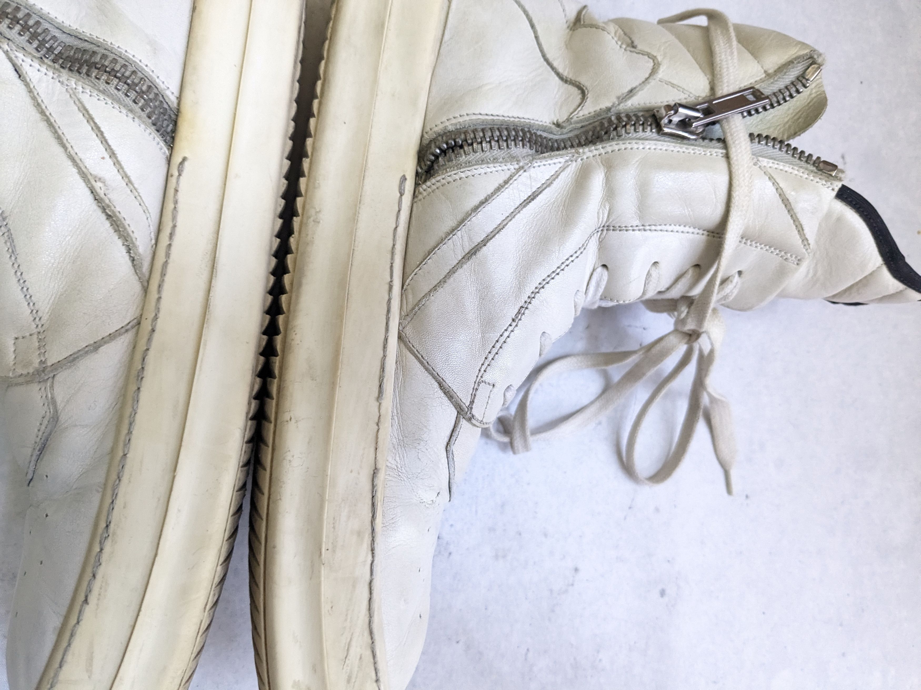 Rick Owens Rick Owens Geobaskets White 9 42 Leather High Tops Size US 9 / EU 42 - 13 Thumbnail