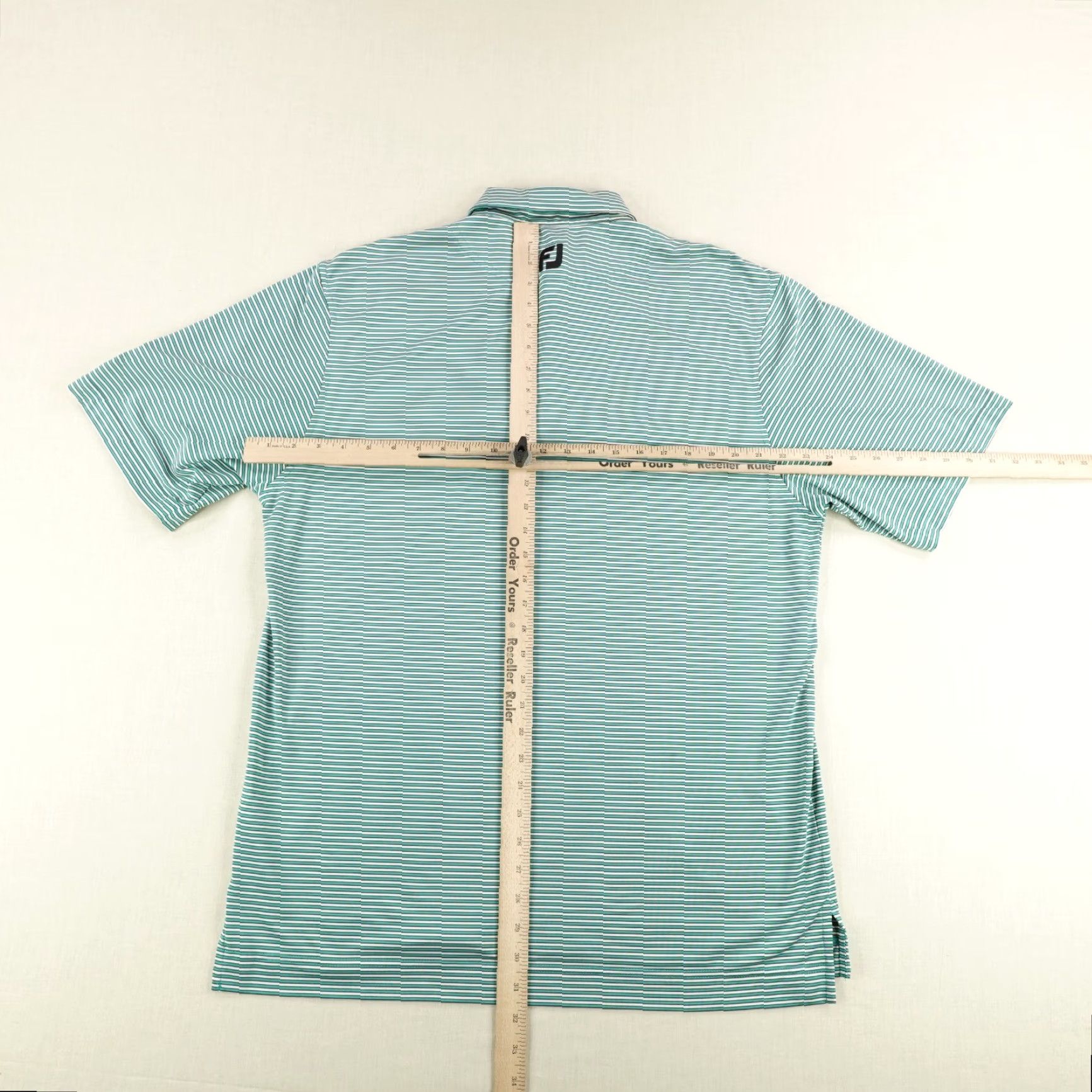 Footjoy FootJoy Polo Shirt Mens Large Green White Stripes Performance Golf Terra Lago Polo Shirt Size US L / EU 52-54 / 3 - 6 Thumbnail