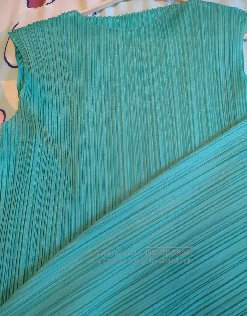 Issey Miyake Issey Miyake Lake Green Long Dress Size L / US 10 / IT 46 - 6 Thumbnail