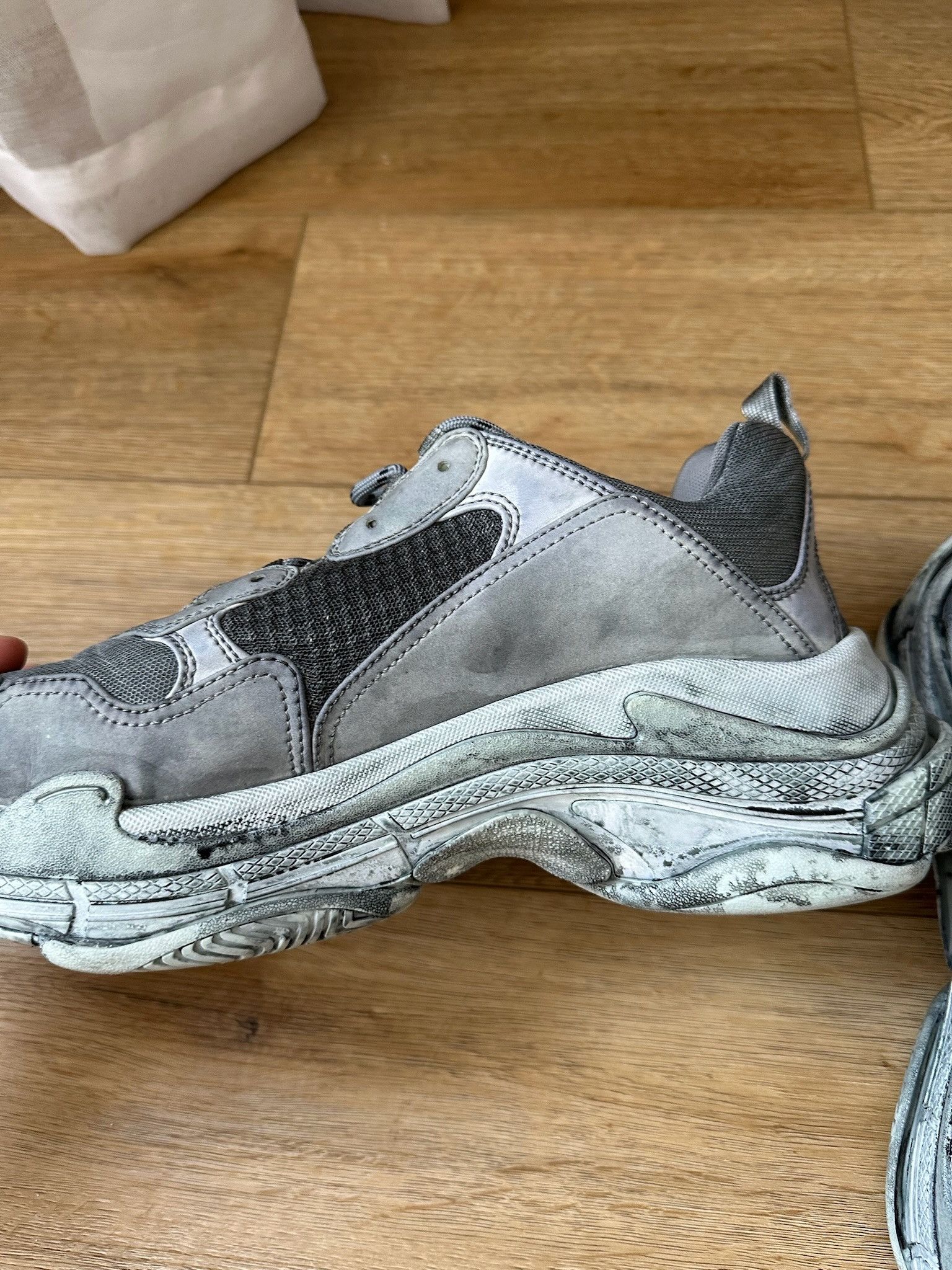 Balenciaga 🔥SALE🔥 Balenciaga Triple S Dyed Grey Sneakers Size US 11 / EU 44 - 4 Thumbnail