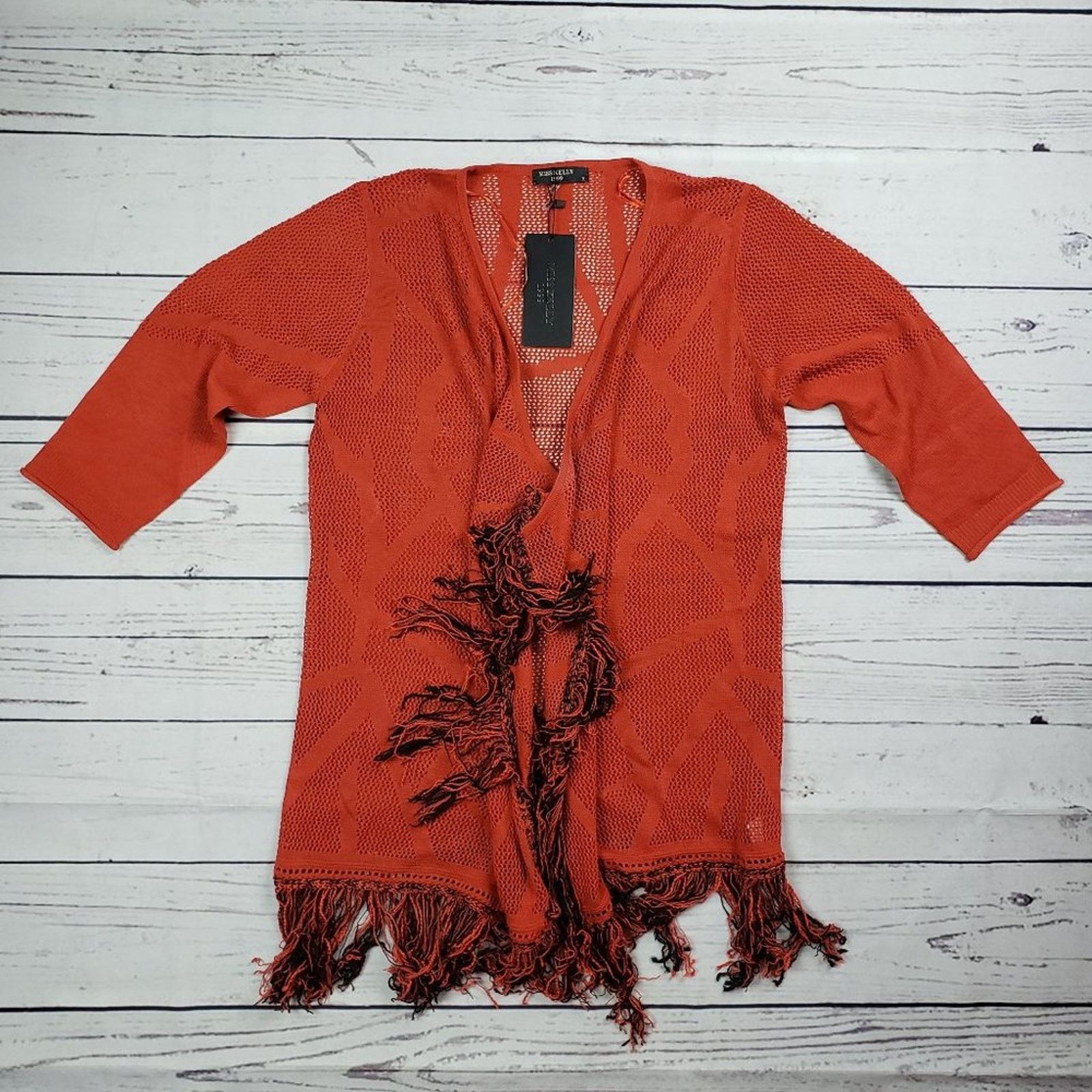 Other Miss Kelly 1999 Loose Knit Open Front Cardigan Sweater Small Size S / US 4 / IT 40 - 1 Thumbnail
