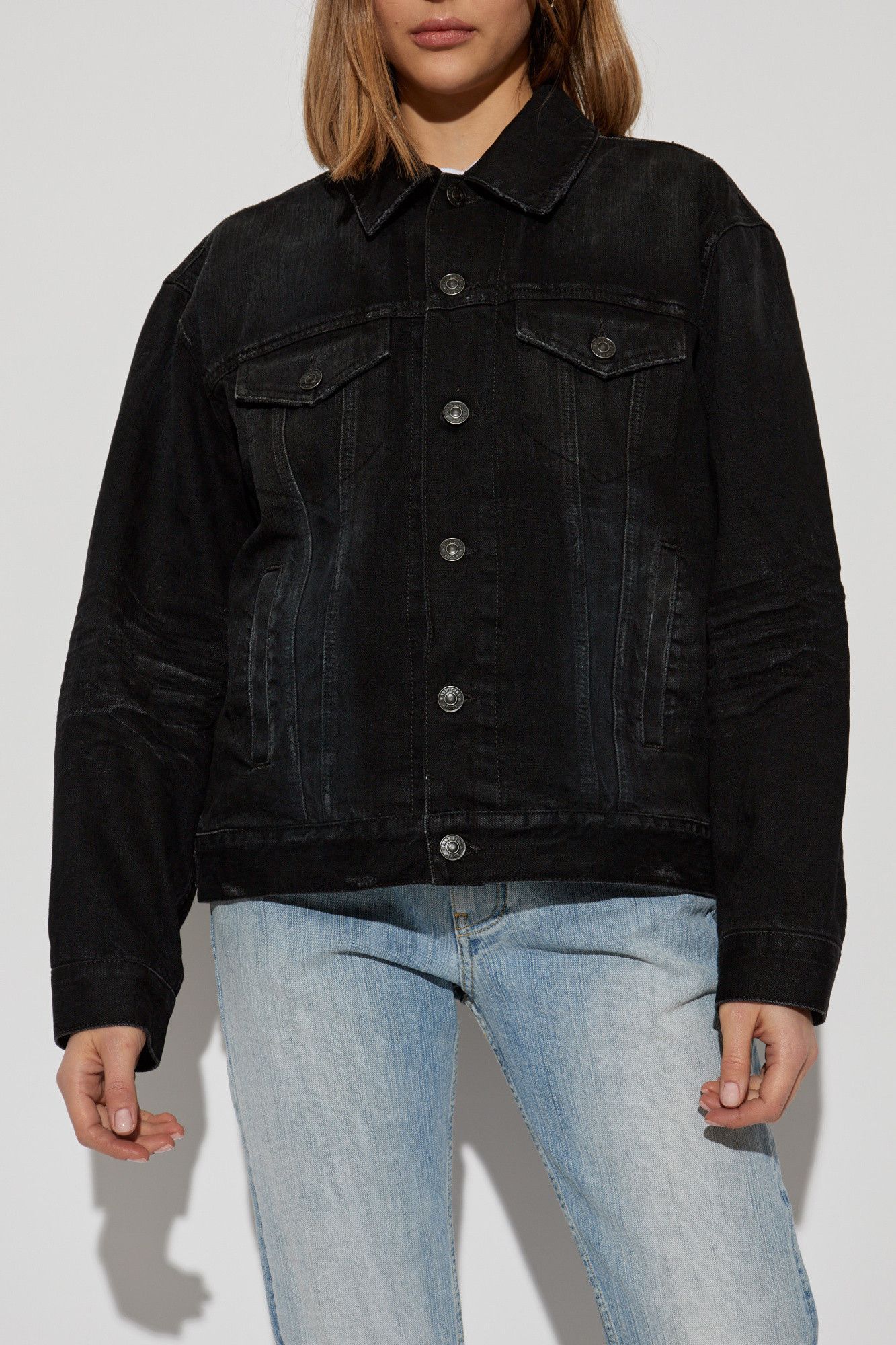 Balenciaga o1tr1nto0526 Standing Collar Jacket in Black Size XL / US 12-14 / IT 48-50 - 3 Thumbnail