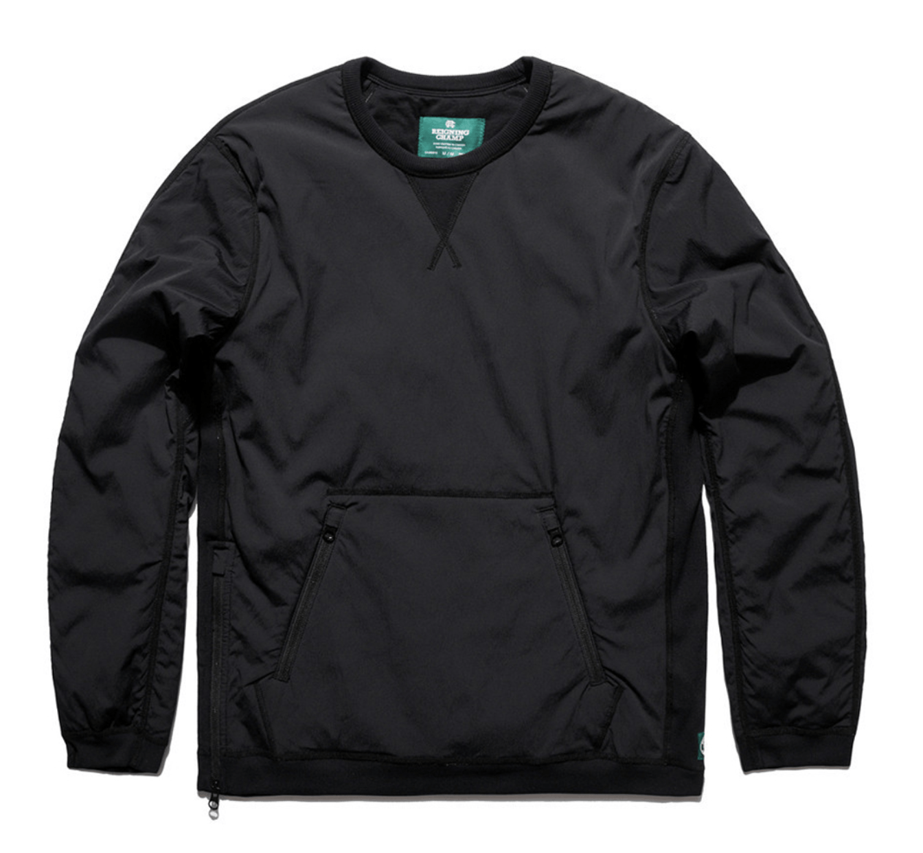 Image of Reigning Champ Alpha Insulated Crew, Sea-To-Sky Ltd. Release in Black, Men's (Size Small)