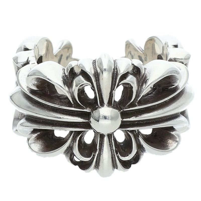 Chrome Hearts Chrome Hearts Double Floral Cross Silver Ring Size ONE SIZE - 1 Thumbnail