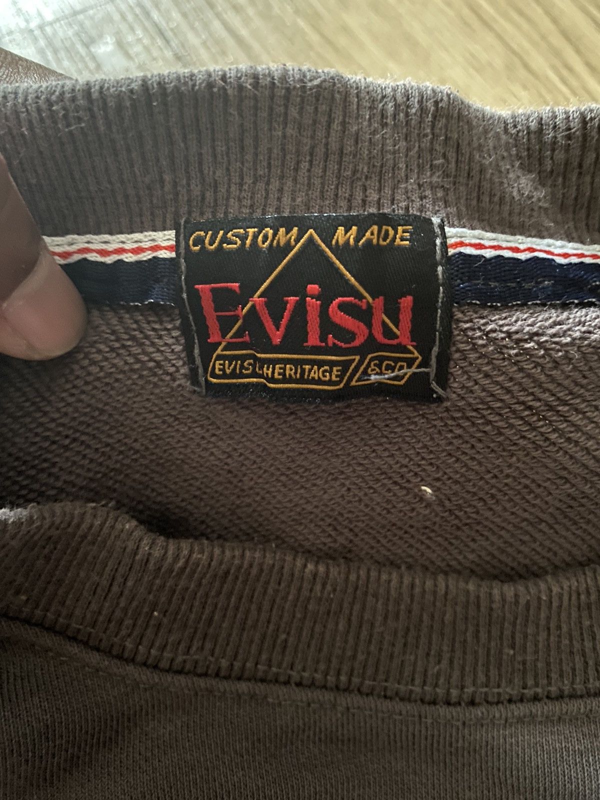 Japanese Brand Back Printed Logo Evisu Distressed Crewneck Size US L / EU 52-54 / 3 - 7 Thumbnail