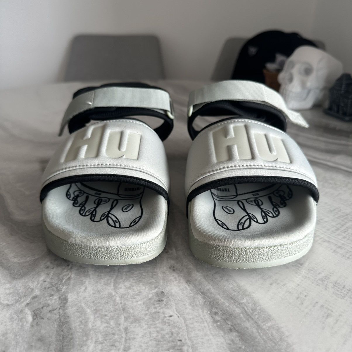 Adidas × Pharrell Adidas x Pharrell Williams Adilette 2.0 Halo Green Sandals Size US 10 / EU 43 - 3 Thumbnail