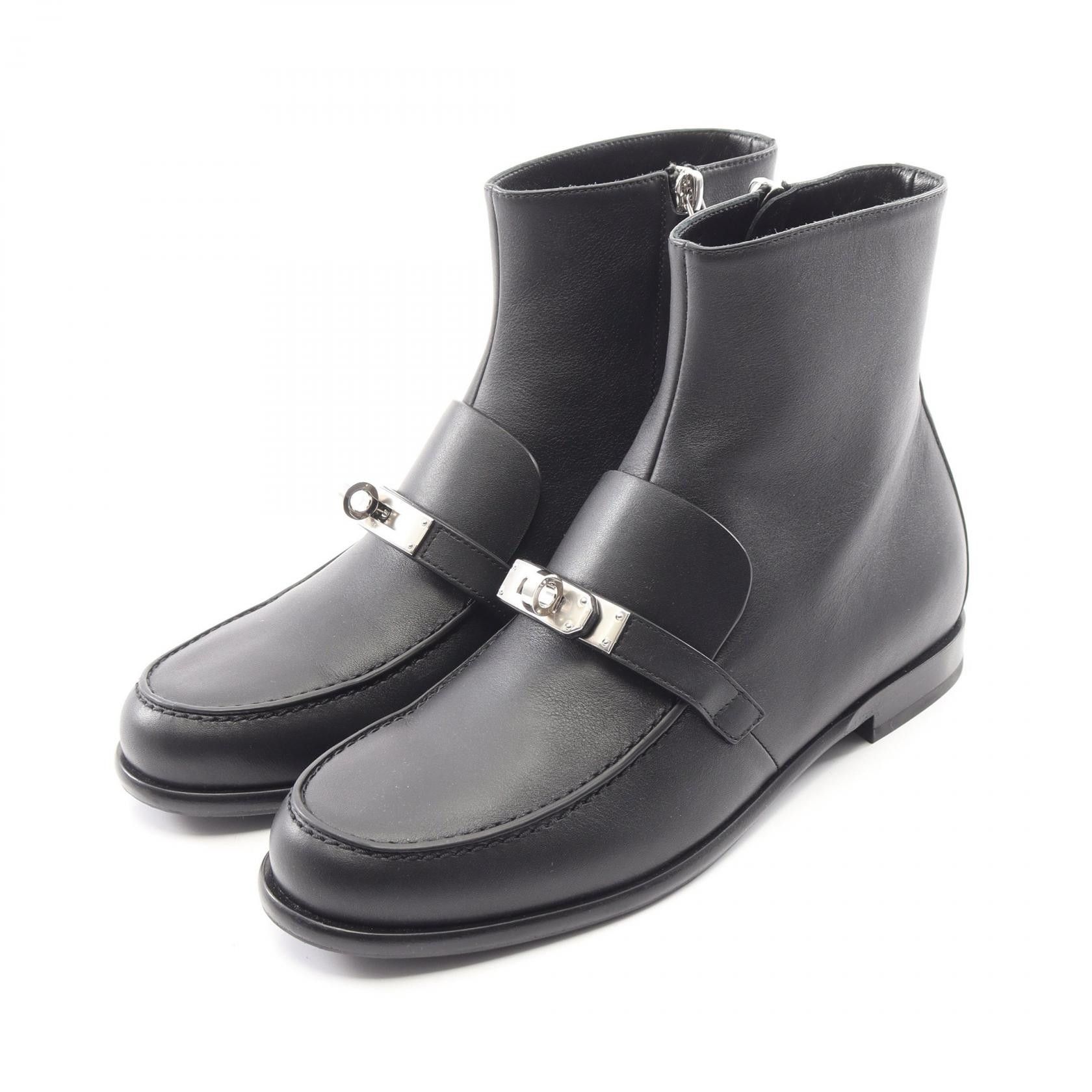Hermes Hermes Hermes Kelsey Kelly Buckle Leather Short Boots Leather Shoes DUTY FREE for USA Size ONE SIZE - 1 Thumbnail