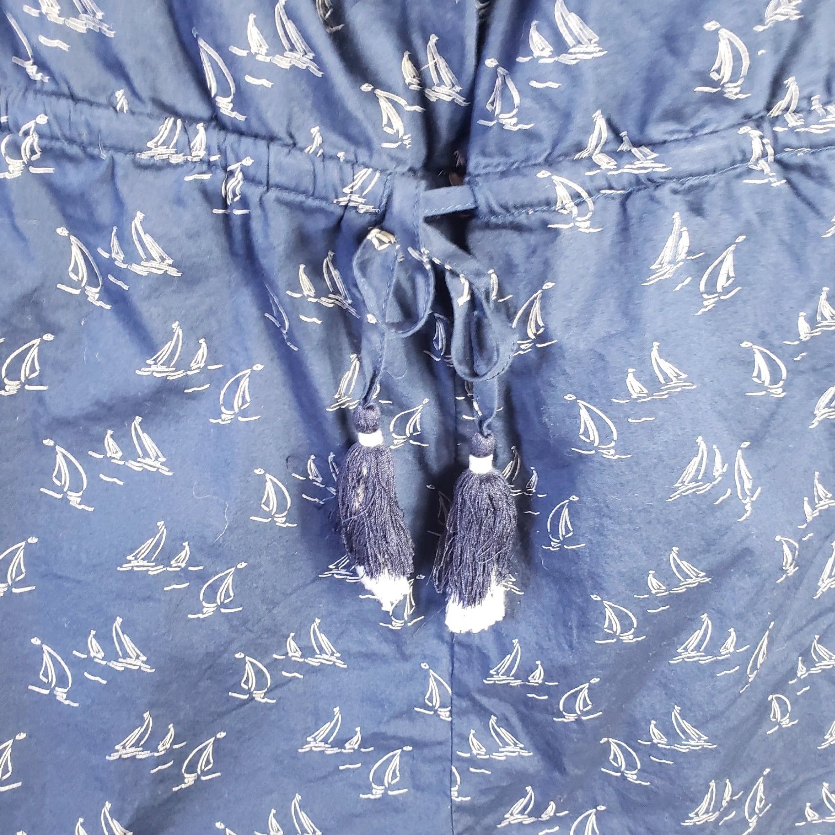 Vineyard Vines **Vineyard Vines Womens Navy Cotton Off Shoulder Sailboat Romper XL** User: **Vineyard Vines Women's Navy Cotton Off-Shoulder Sailboat Romper XL** Size 40" / US 18 - 3 Thumbnail