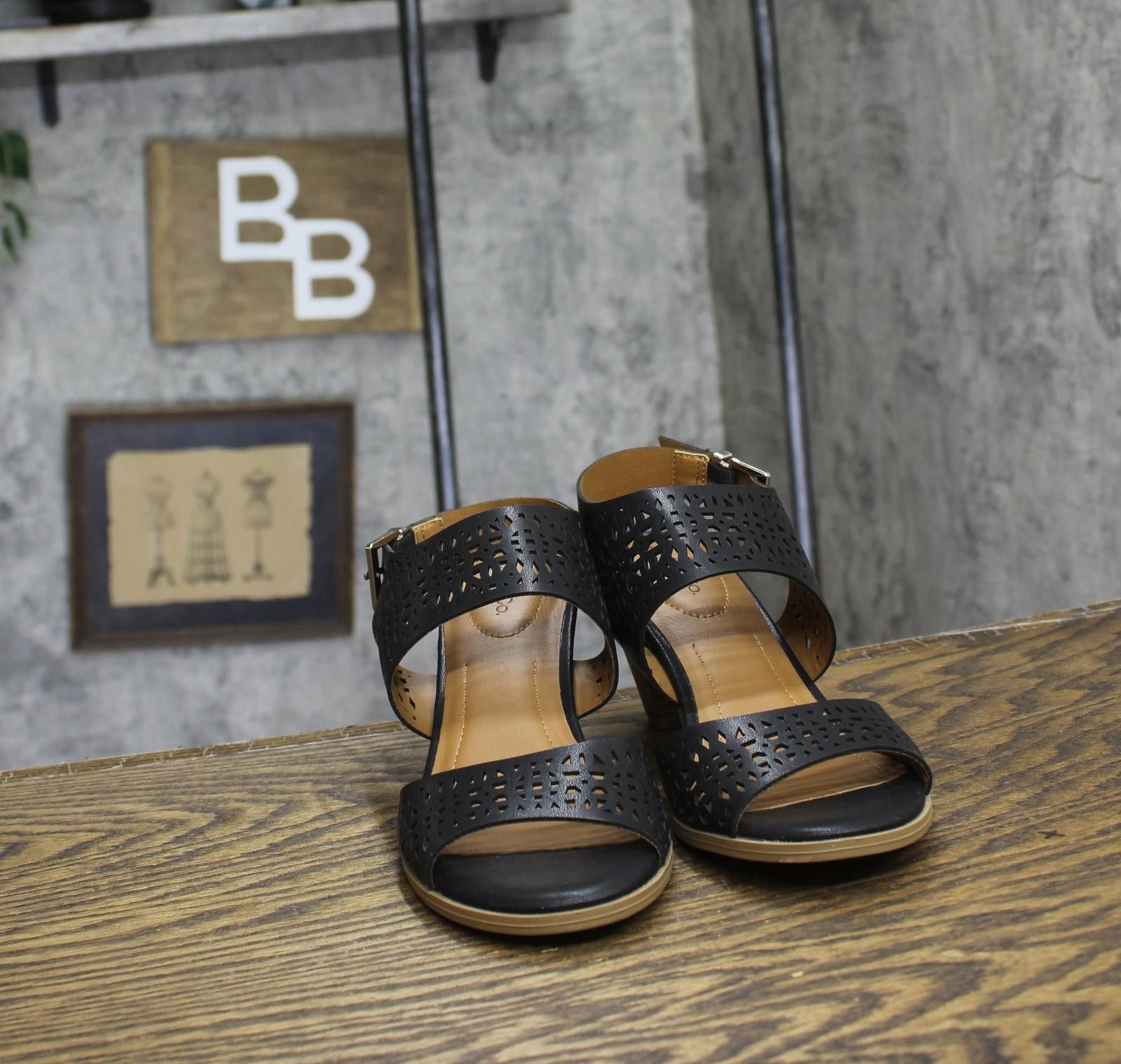 Style & Co New Style & Co. Hazleyy Dress Sandals Black / Brown 6.5m Size US 6.5 / IT 36.5 - 3 Thumbnail