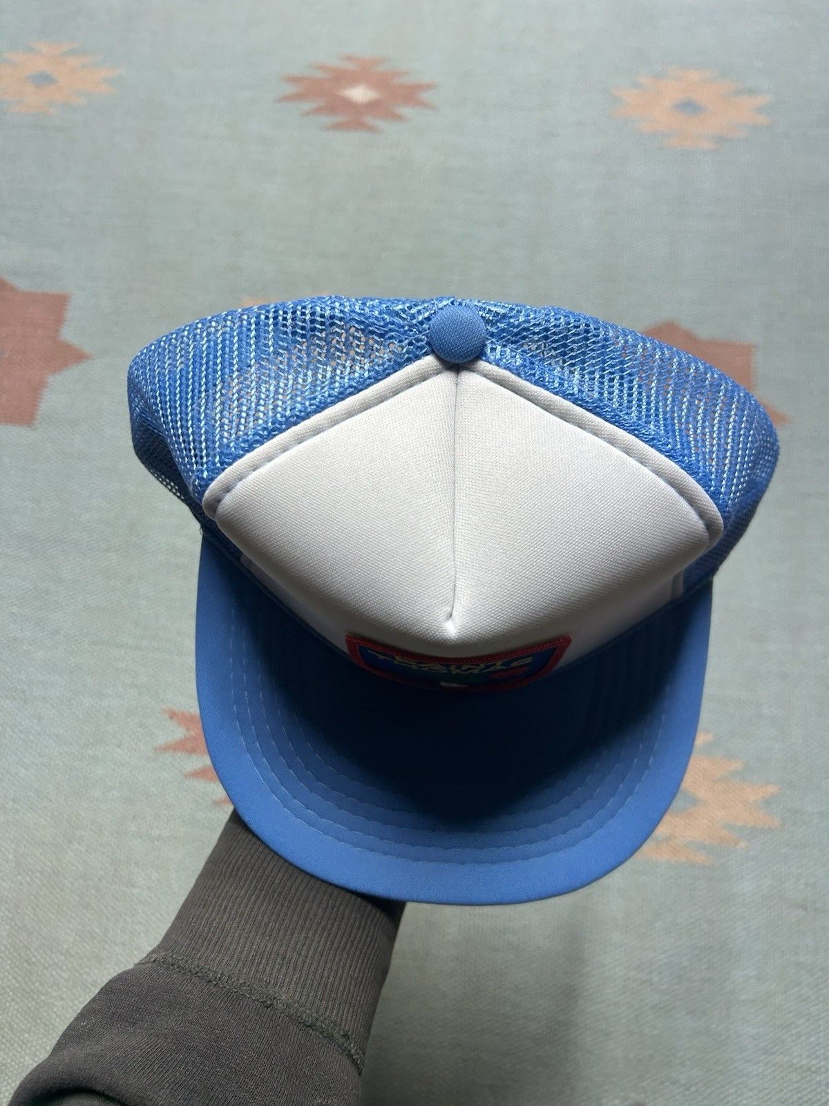 Vintage Vtg trucker hat st Thomas Virgin Islands patch blue white Size ONE SIZE - 3 Thumbnail