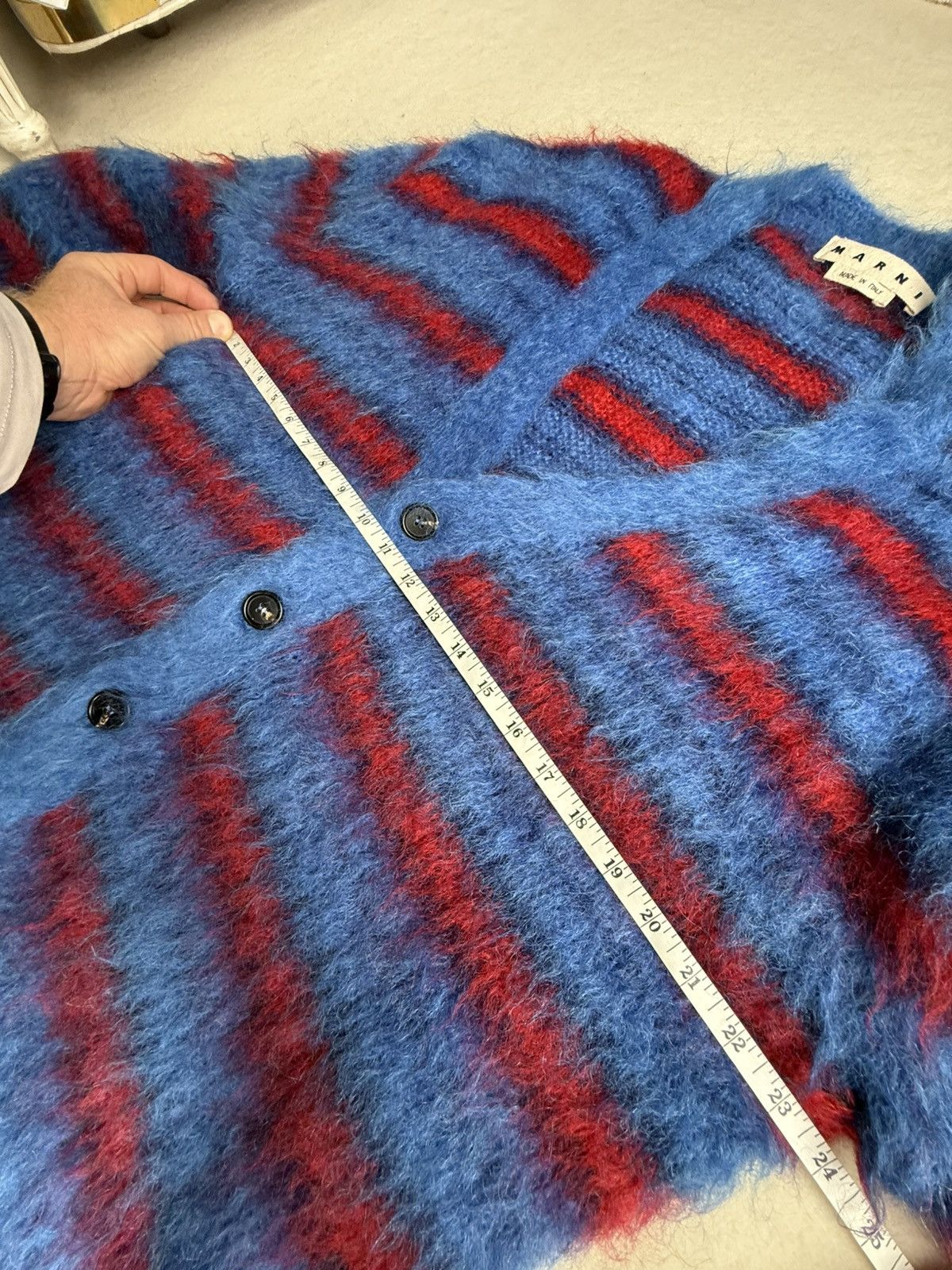 Marni FW19 Marni most wanted blue red cardigan Harry Styles M XL Size US M / EU 48-50 / 2 - 3 Thumbnail