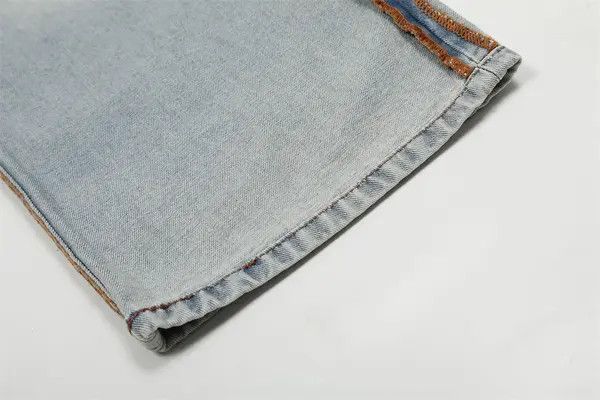 Japanese Brand Street men's loose hip-hop straight stitching washed jeans Size US 32 / EU 48 - 6 Thumbnail