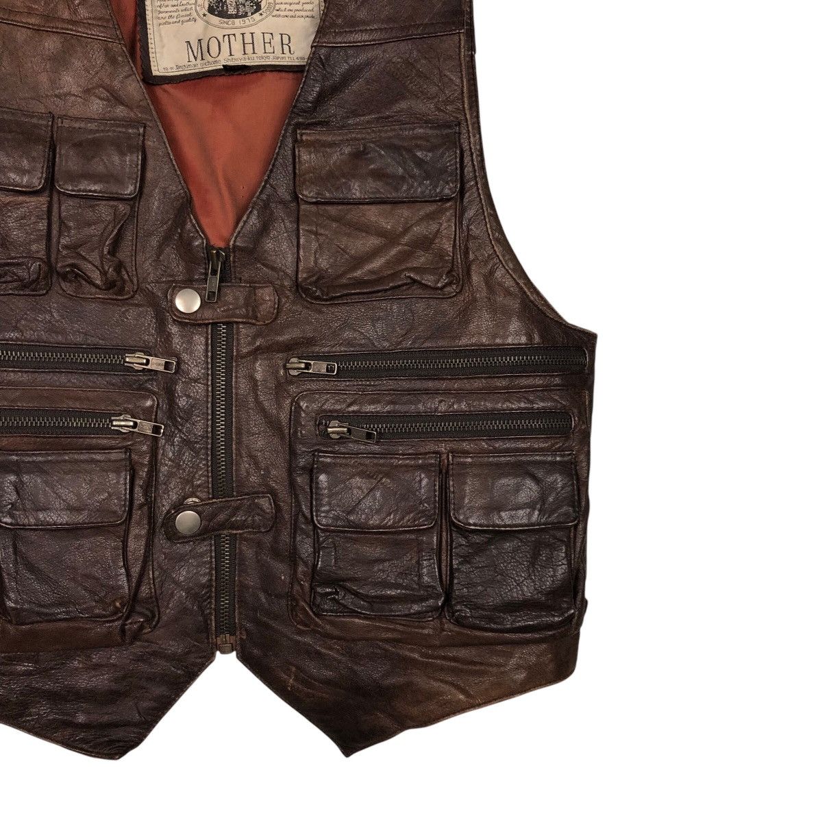 Japanese Brand × Vintage 📌Vintage Leather Vest Utility Harajaku Mother Size US M / EU 48-50 / 2 - 6 Thumbnail