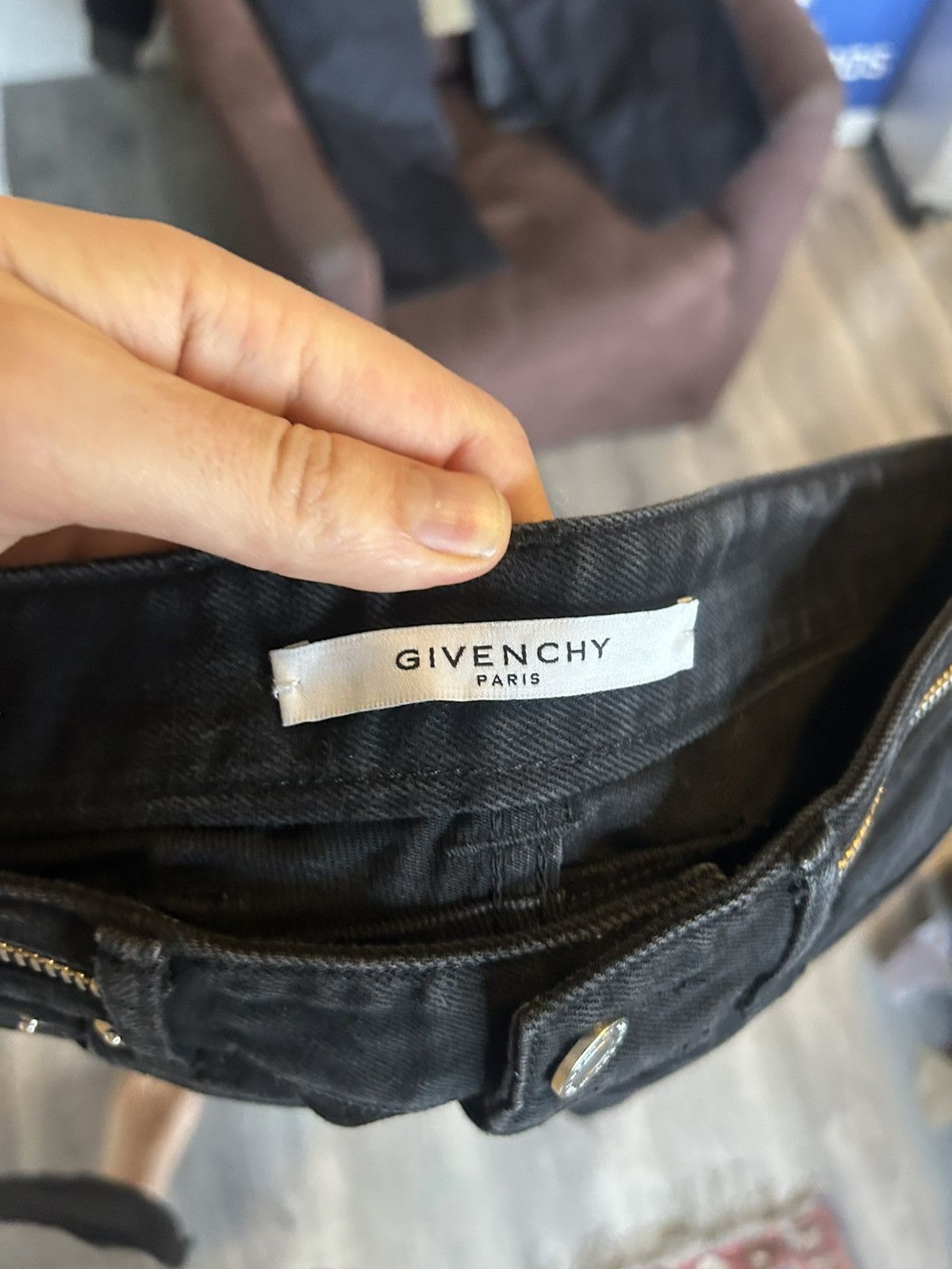 Givenchy Black Jeans with Zipper Detail Size US 30 / EU 46 - 13 Thumbnail
