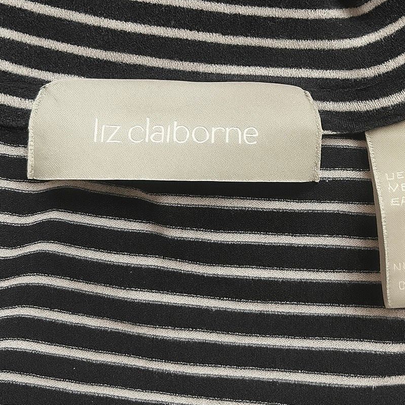 Liz Claiborne Liz Claiborne Striped Short Sleeve T-Shirt | Size S Blue Whi Size S / US 4 / IT 40 - 3 Thumbnail