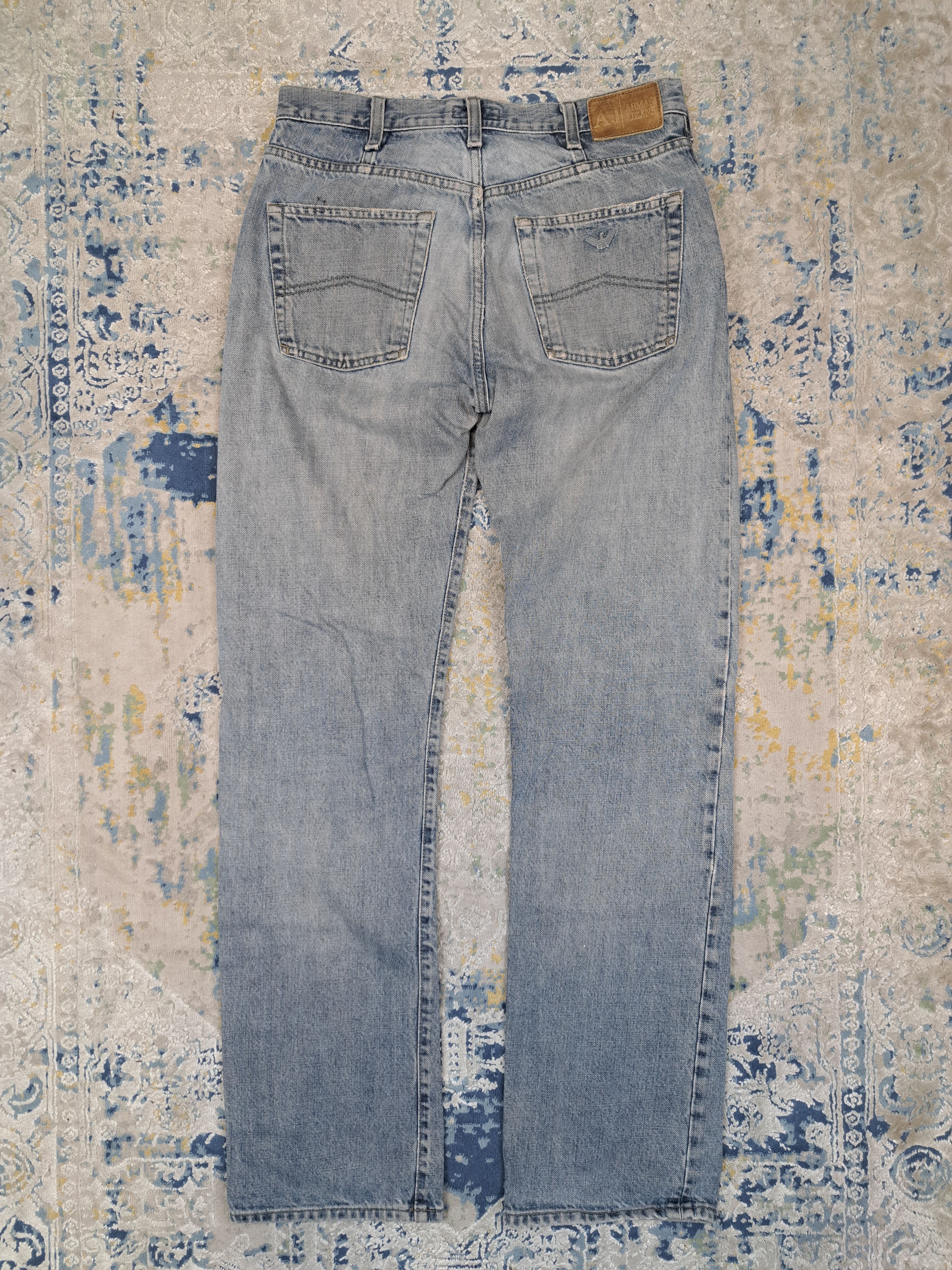 Armani Armani Jeans Baby Blue Straight Fit Denim Archive Designer Size US 31 - 1 Thumbnail