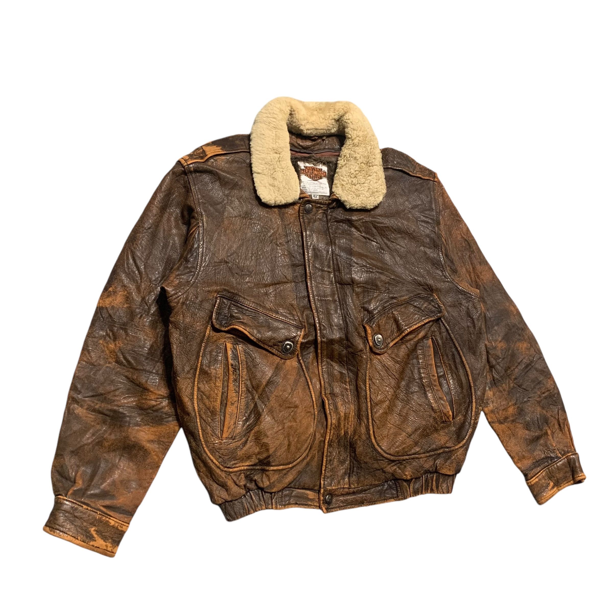 Harley Davidson Vintage Harley Davidson Motorcycle Leather Jacket Size US L / EU 52-54 / 3 - 2 Thumbnail