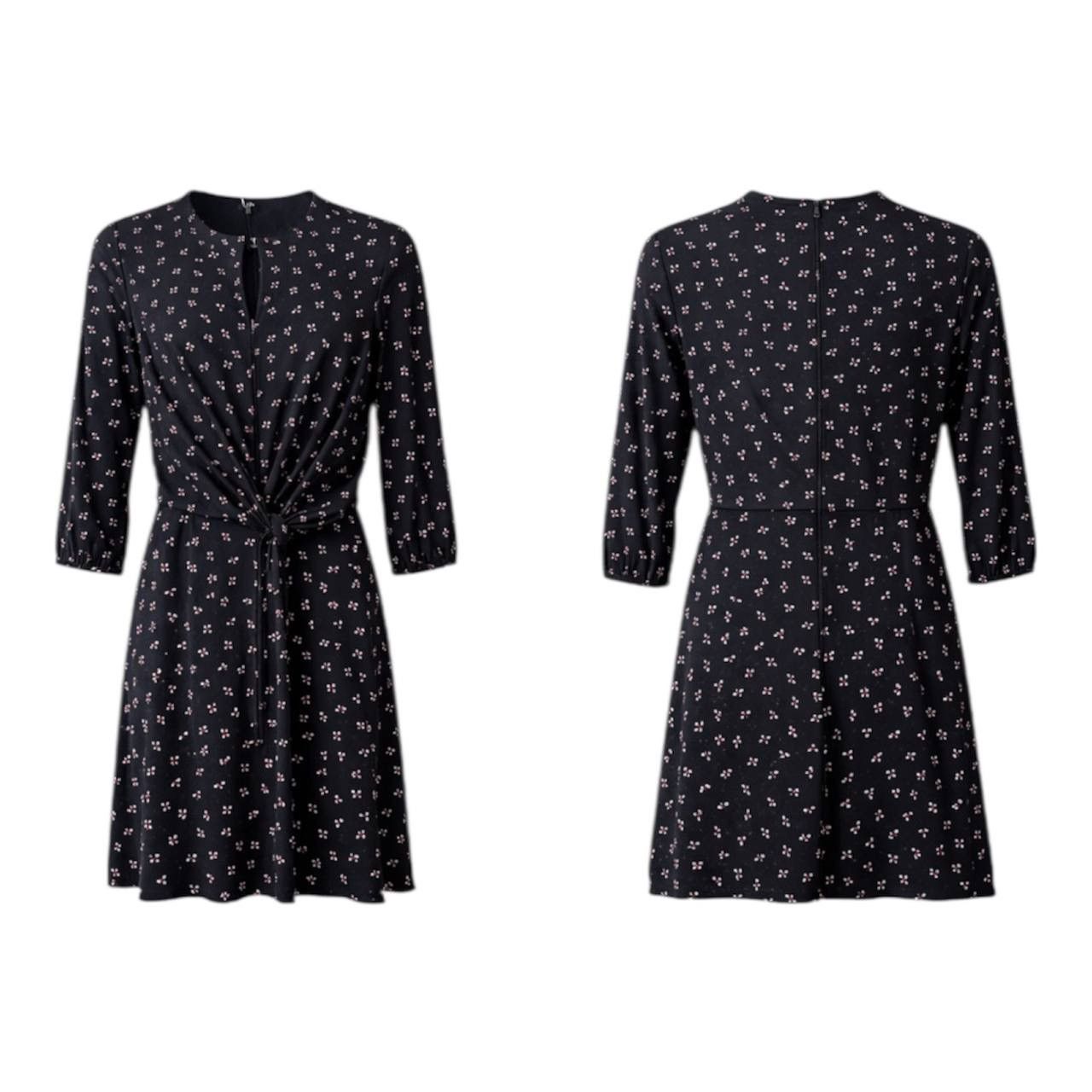LAUREN RALPH LAUREN GREEN LABEL WOMEN BLACK POLKA DOT DRESS