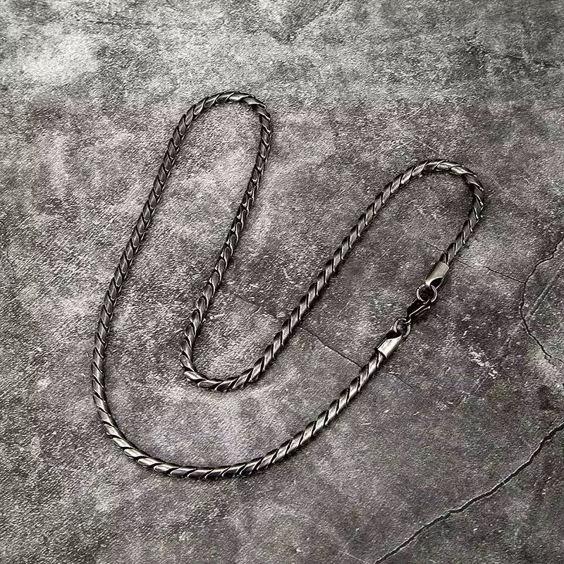 Other Vintg Snake Link Chain Oxidized Necklace Size ONE SIZE - 2 Thumbnail