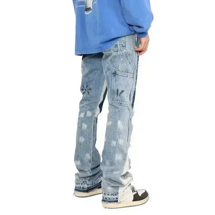 Japanese Brand Paint Splatter Stacked Denim Jeans Size US 32 / EU 48 - 4 Thumbnail