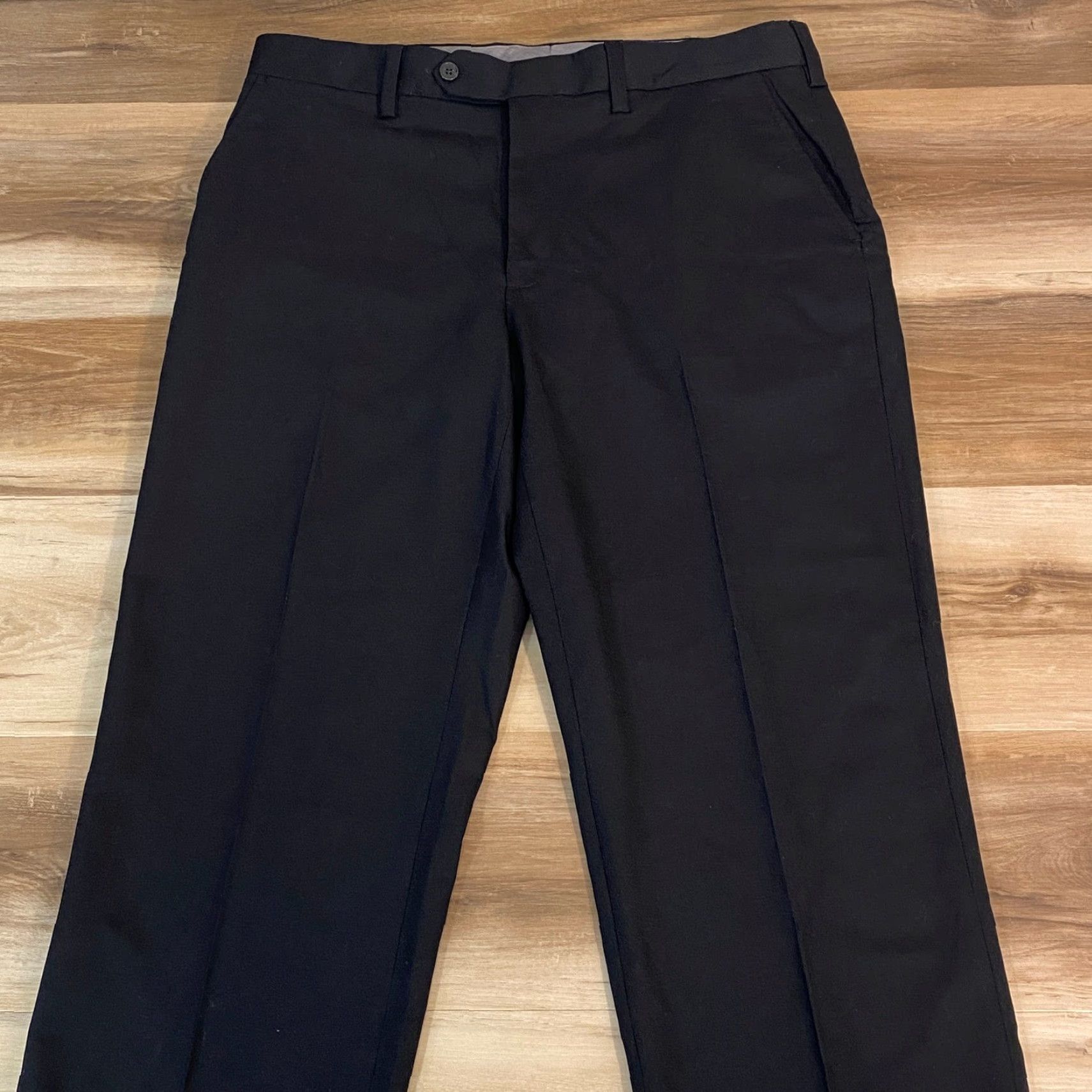 Lands' End Lands' End Mens Dress Pants Black Wool Blend Flat Front 34x29 Classic Straight Leg Formal Trousers Size 34R - 5 Thumbnail