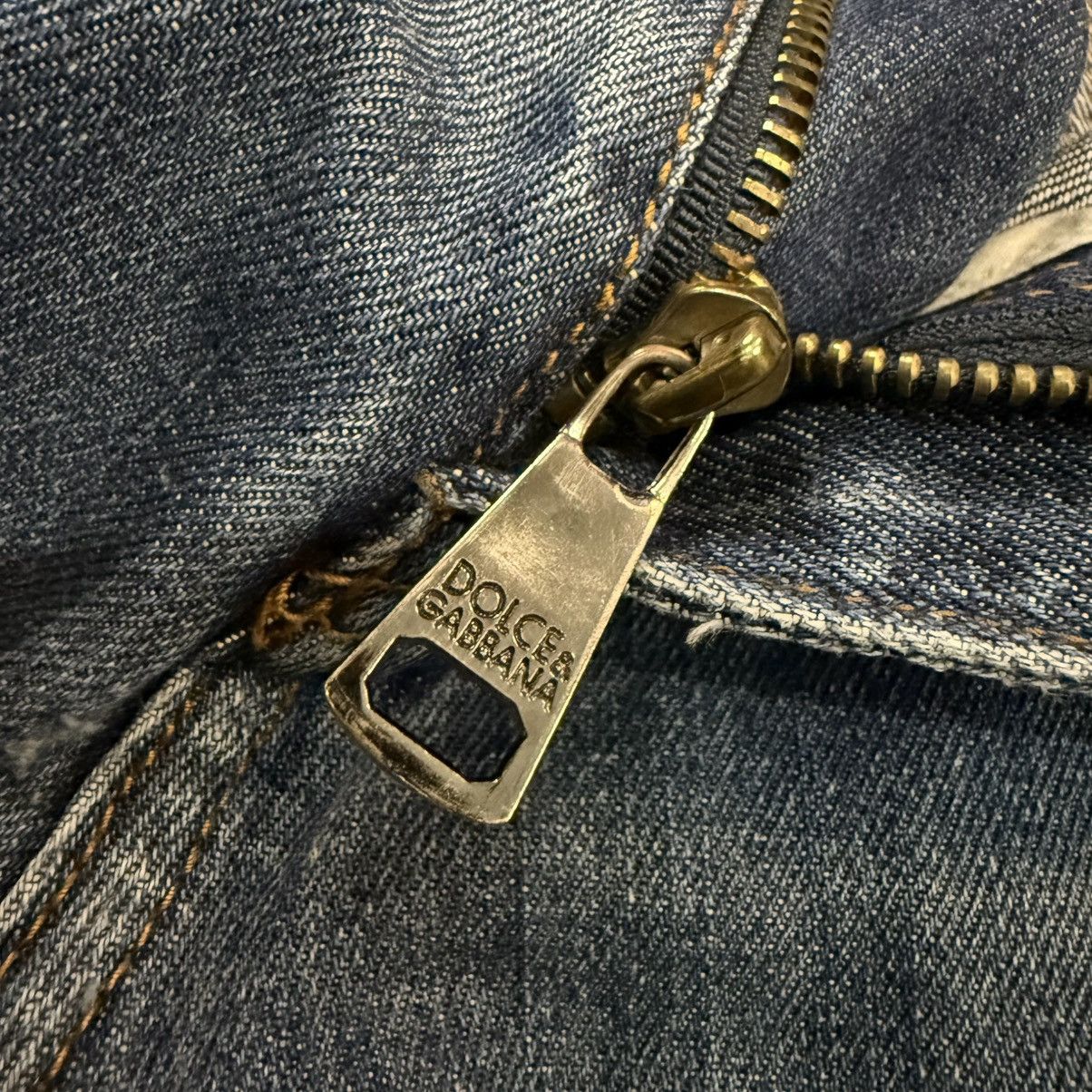 Dolce & Gabbana Dolce & Gabbana 2000 Blue Denim Studded Jeans Streetwear Size US 33 - 13 Thumbnail