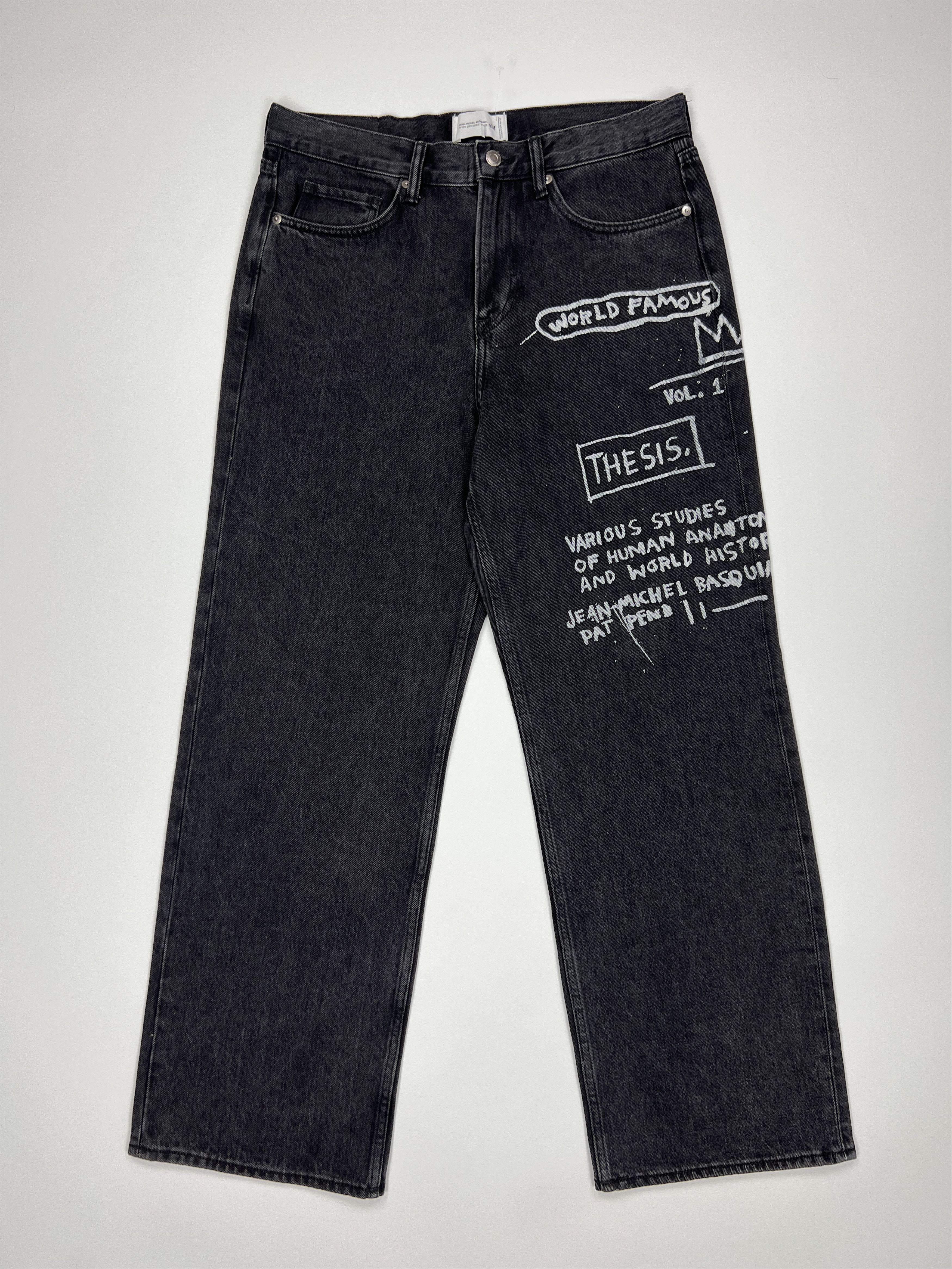 H&M × Jean-Michel Basquiat × Who Decides War H&M Who Decides War Jean-Michel Basquiat Wide Denim Graphic Size US 31 - 3 Thumbnail