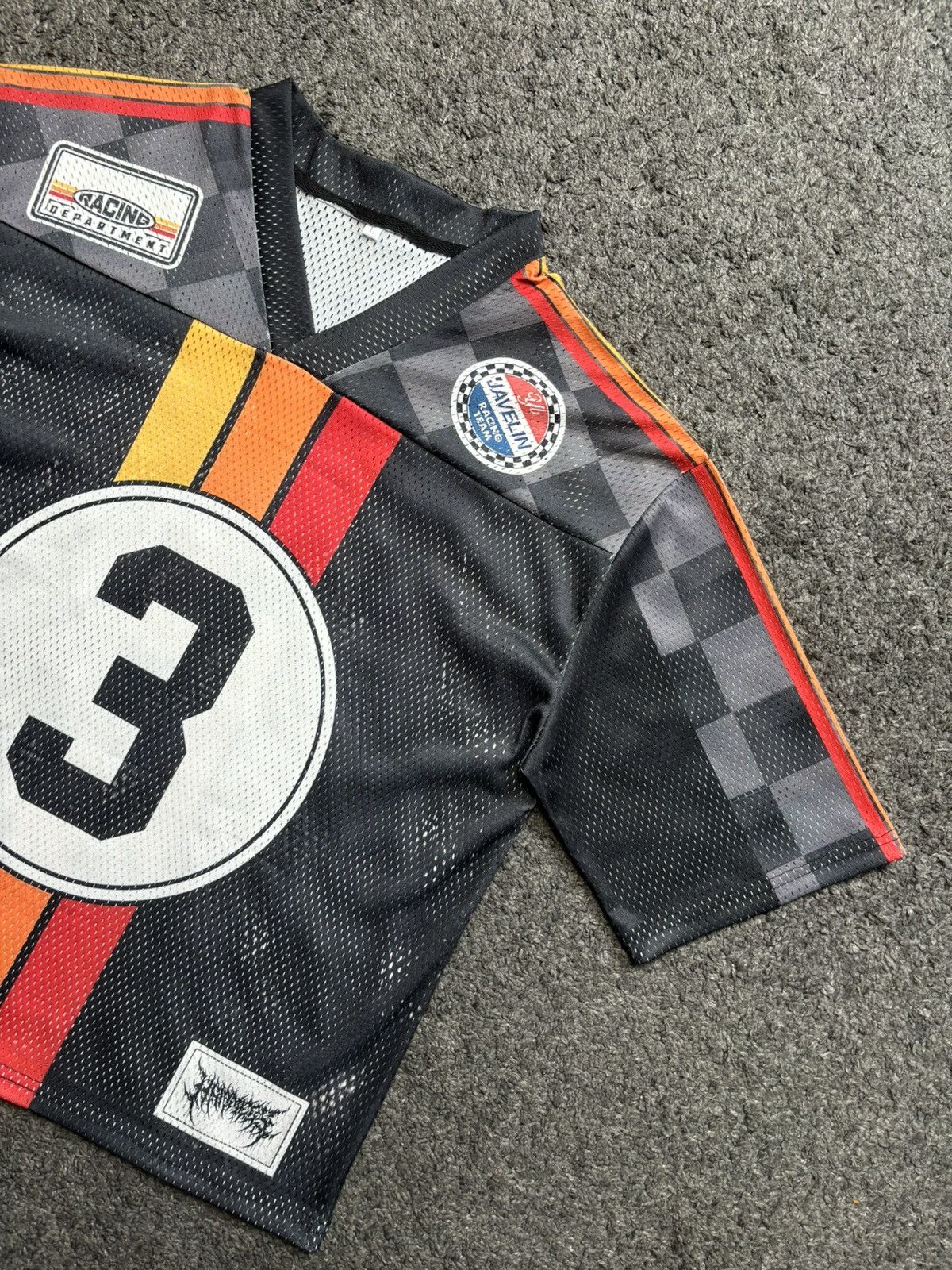 Japanese Brand Vintage oversize number 3 racing black red football jersey Size US L / EU 52-54 / 3 - 2 Thumbnail