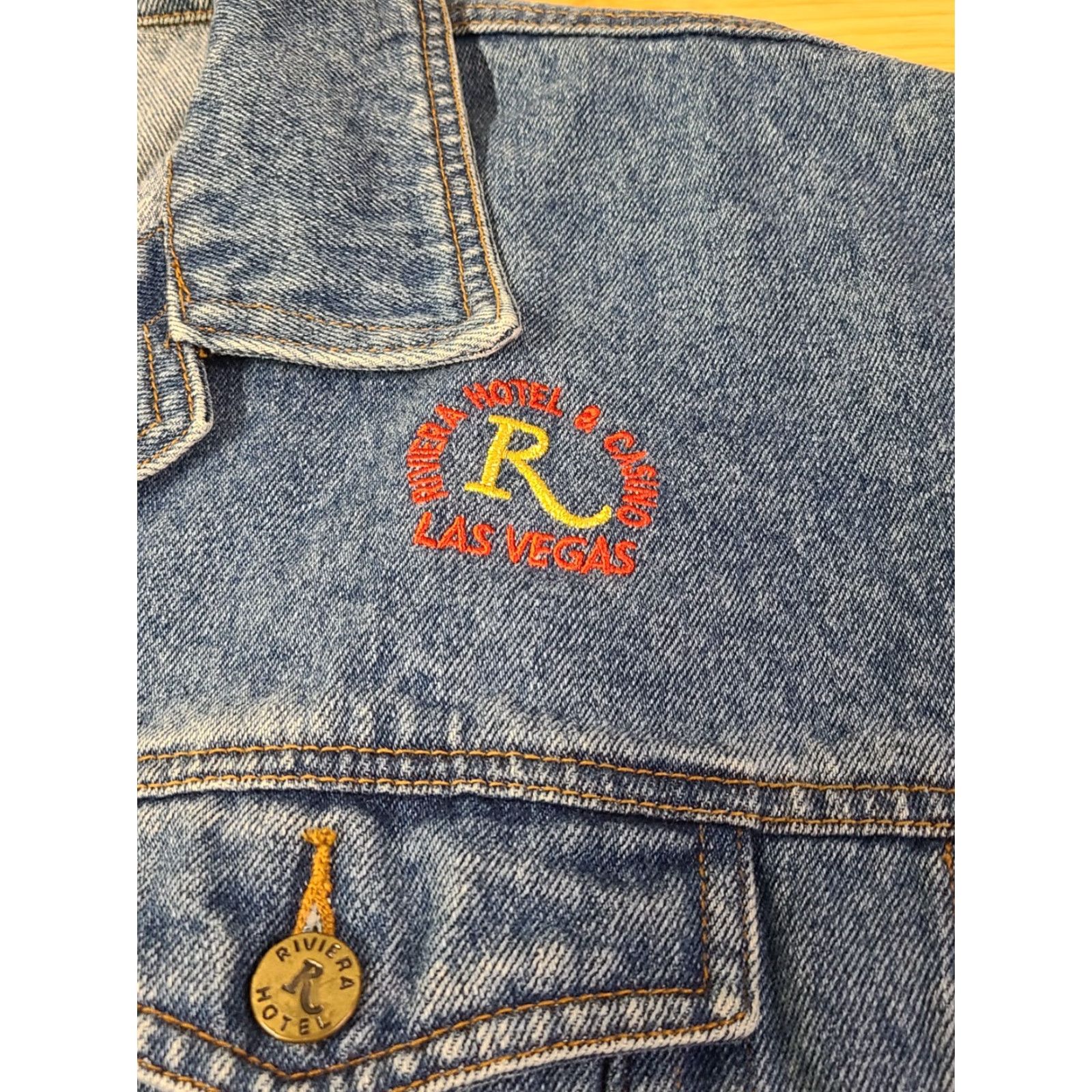 Rivieras VINTAGE Riviera Blues Denim Jacket Las Vegas 90s Nevada Mens XL Blue Jacket Size 40" / US 18 - 5 Thumbnail