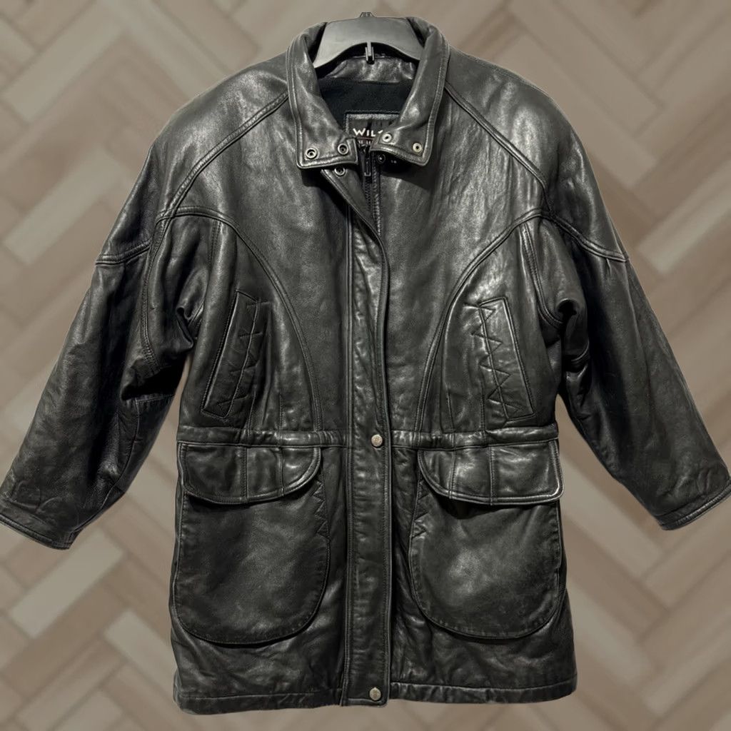 Vintage Wilsons Black Leather Jacket Mid Length M Size US M / EU 48-50 / 2 - 1 Thumbnail