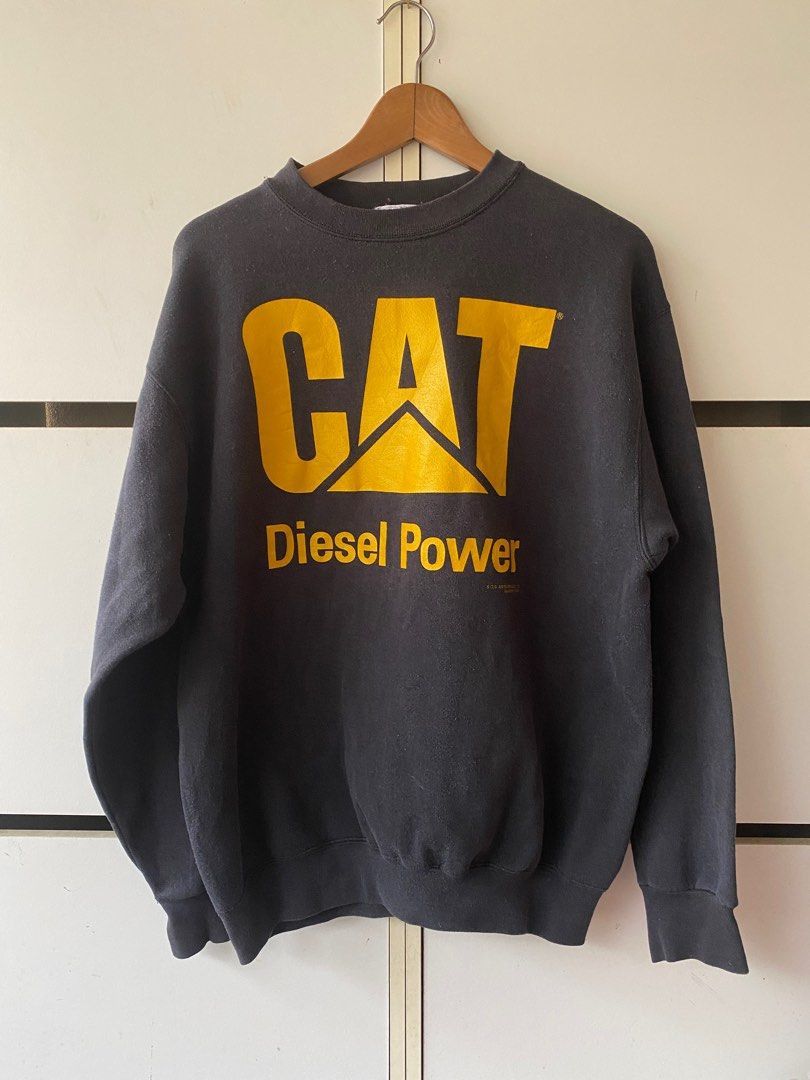 image of Caterpillar x Made In USA Vintage Cat Diesel Power Sweatshirt in Black, Men's (Size Large)