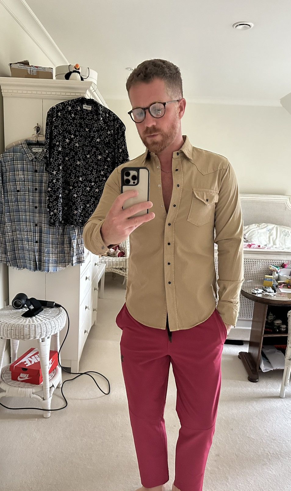 Saint Laurent Paris Saint Laurent western stonewashed denim shirt tan S Size US S / EU 44-46 / 1 - 4 Thumbnail