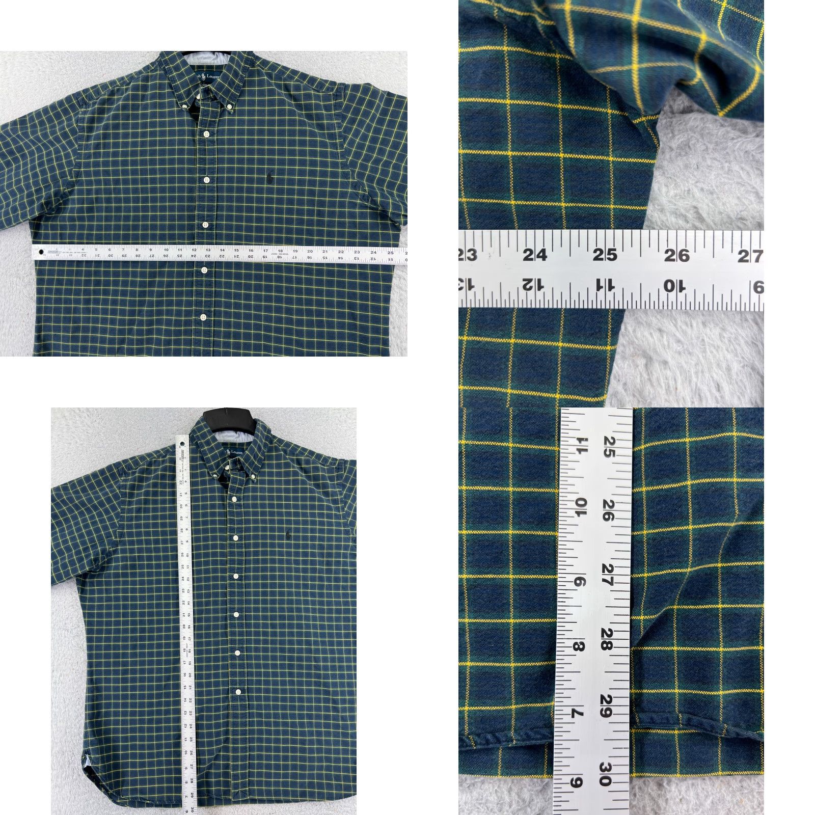 Polo Ralph Lauren VINTAGE Polo Ralph Lauren Shirt Men XL Green Plaid Button-Up Cotton Size US XL / EU 56 / 4 - 8 Thumbnail