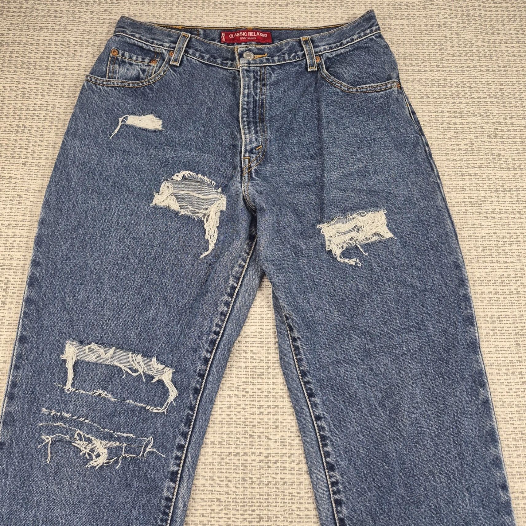 Levi's Levi's 550 Jeans Womens 12 Blue Relaxed Fit Tapered Leg Distressed High Rise Vintage No Size 34" / US 12 / IT 48 - 6 Thumbnail