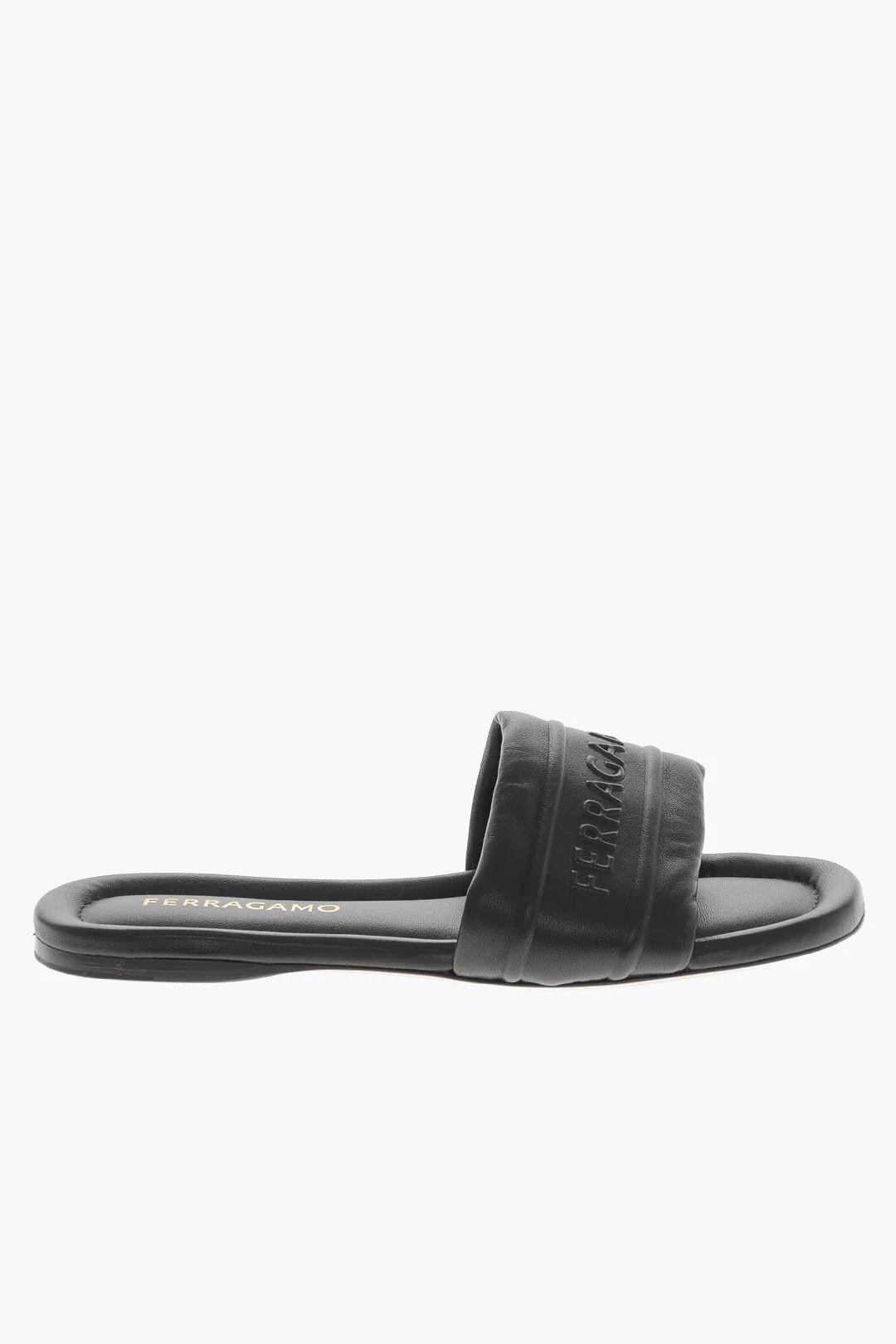 Salvatore Ferragamo og1mm0426 Leather Slides in Black Size US 7.5 / IT 37.5 - 1 Thumbnail