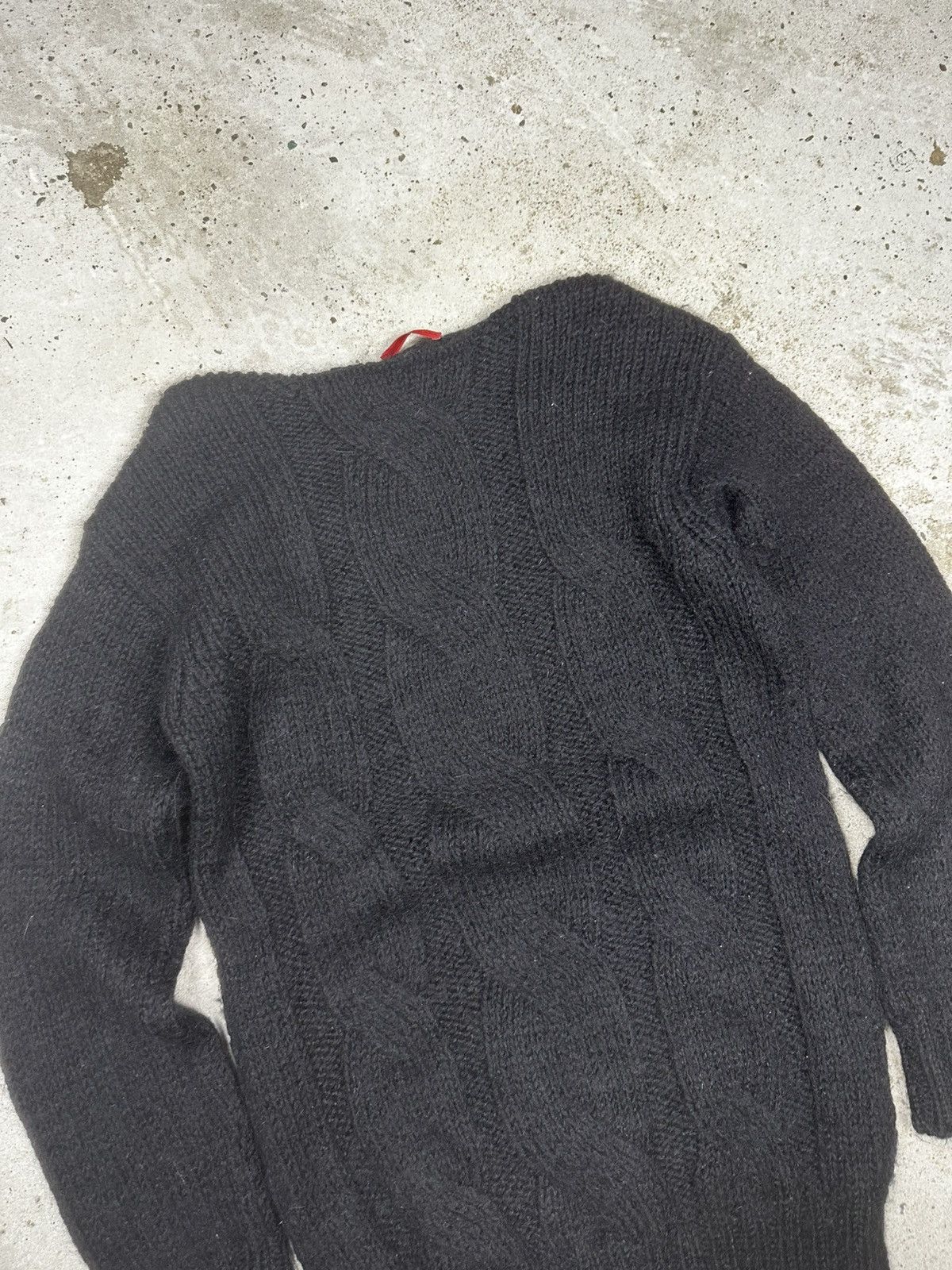 Prada Wool & Mohair Black Cable Knit Sweater Jumper
