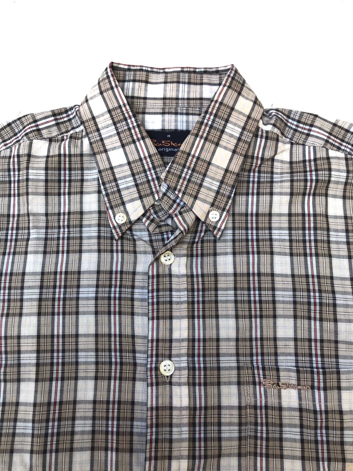 Ben Sherman × Vintage Ben Sherman 70s Button Down Trimfit Shirt 3 finger colar Size US M / EU 48-50 / 2 - 5 Thumbnail