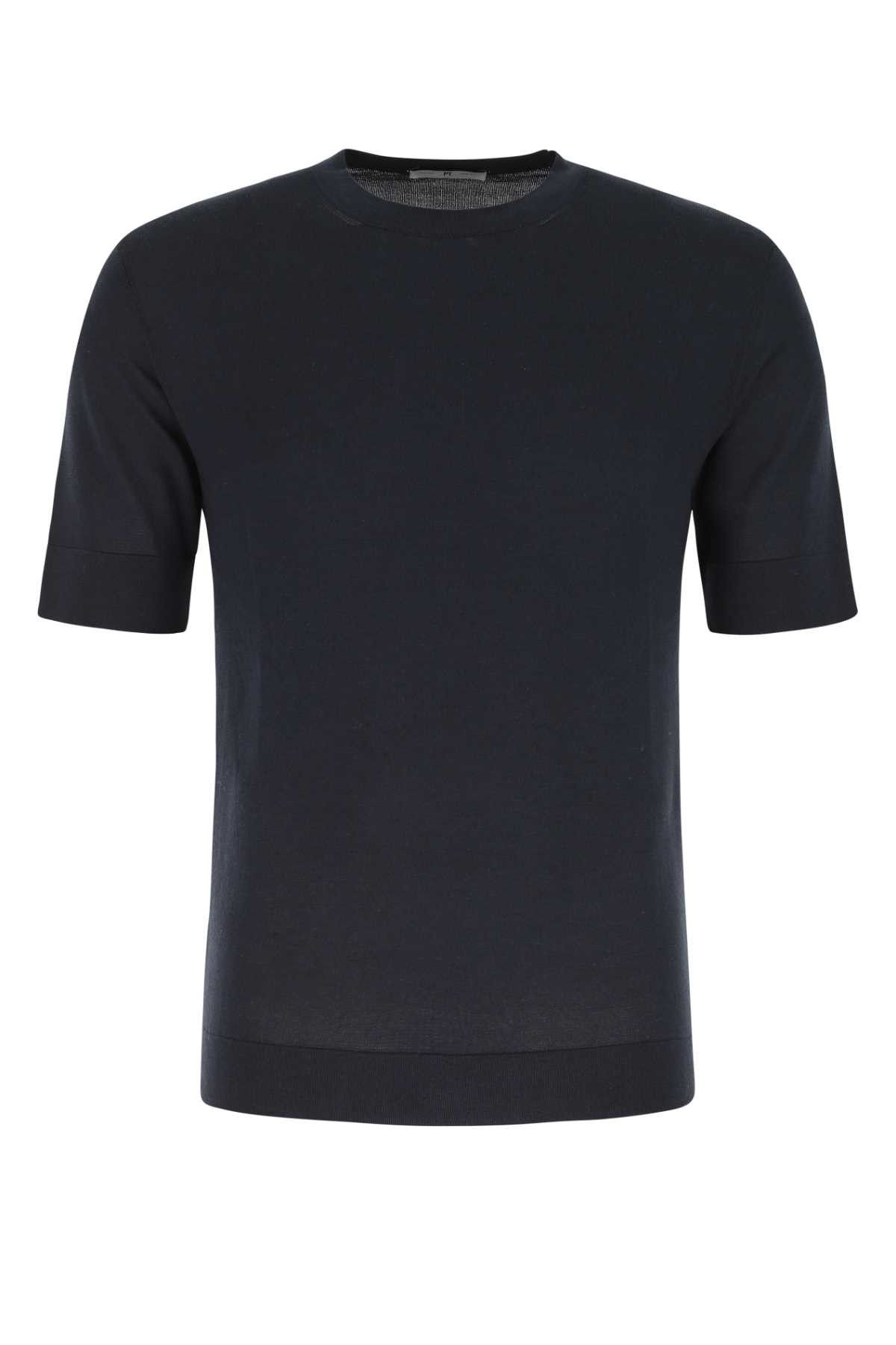 image of Pt Torino Midnight Blue Cotton Blend T-Shirt, Men's (Size Small)