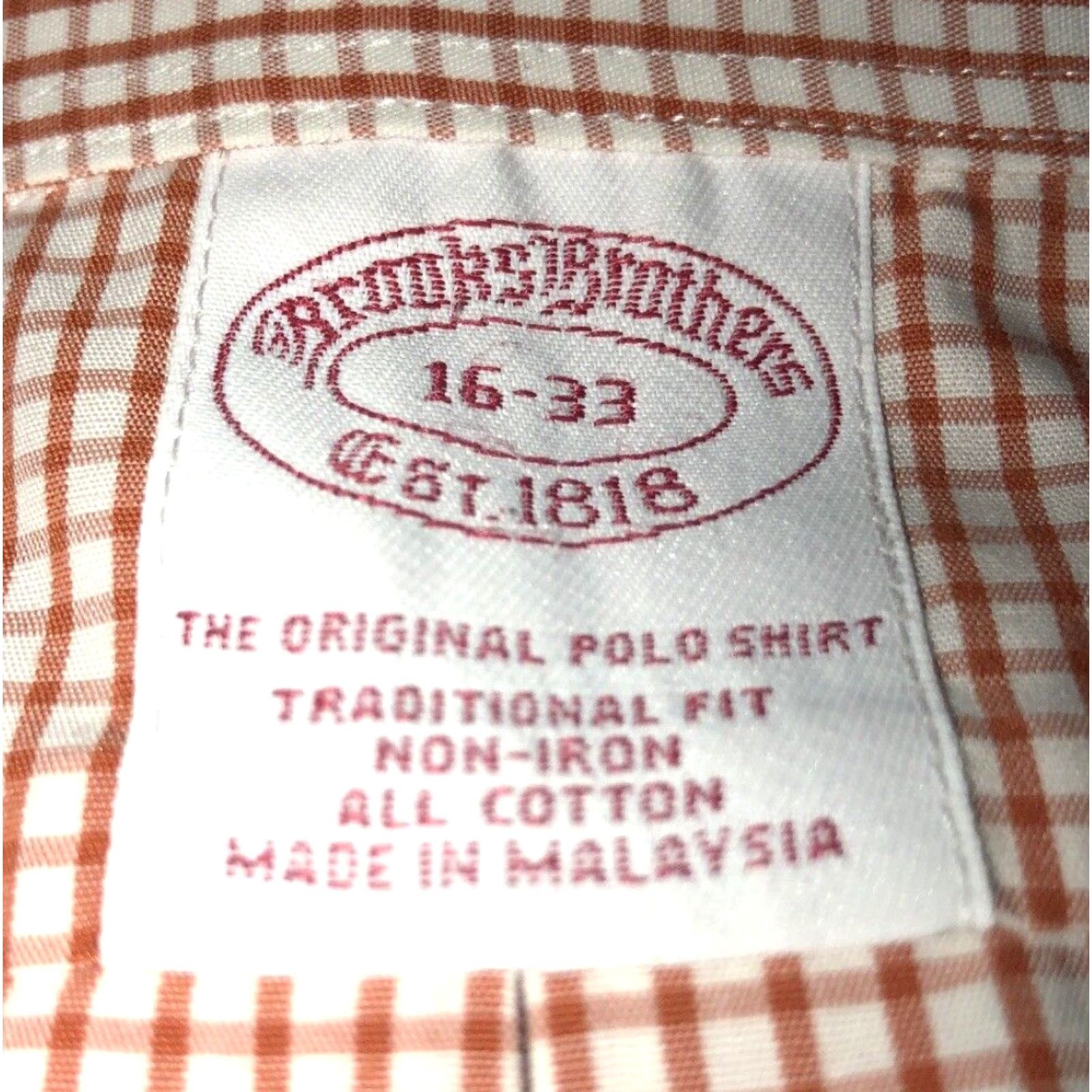 Brooks Brothers Brooks Brothers Mens Dress Shirt Plaid Long Sleeve Button Front Non-Iron Size 16 Regular Mens Size 42R - 2 Thumbnail
