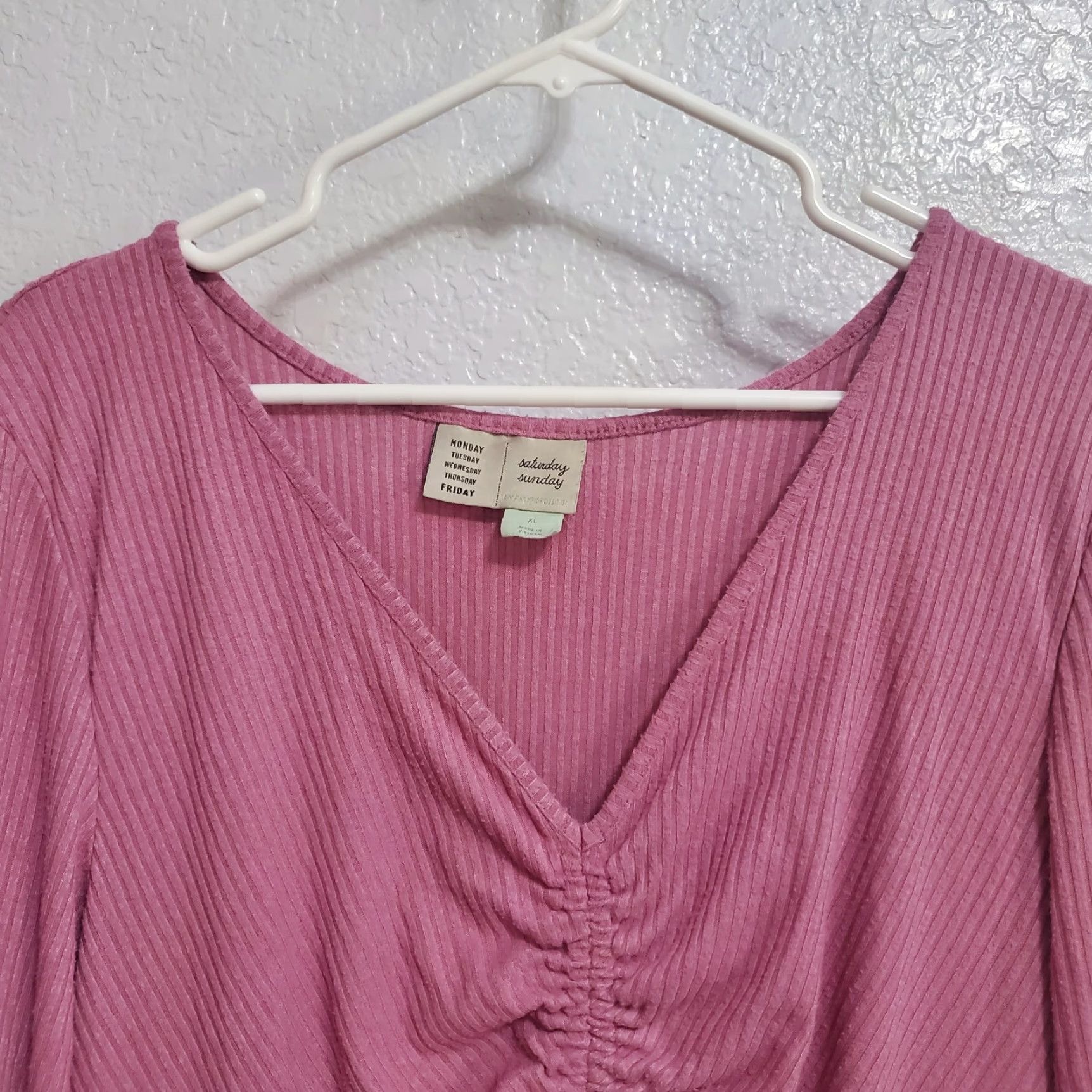 Anthropologie Anthropologie Saturday Sunday Dress Women XL Mauve Ruched Ribbed Stretchy Casual Size XL / US 12-14 / IT 48-50 - 4 Thumbnail